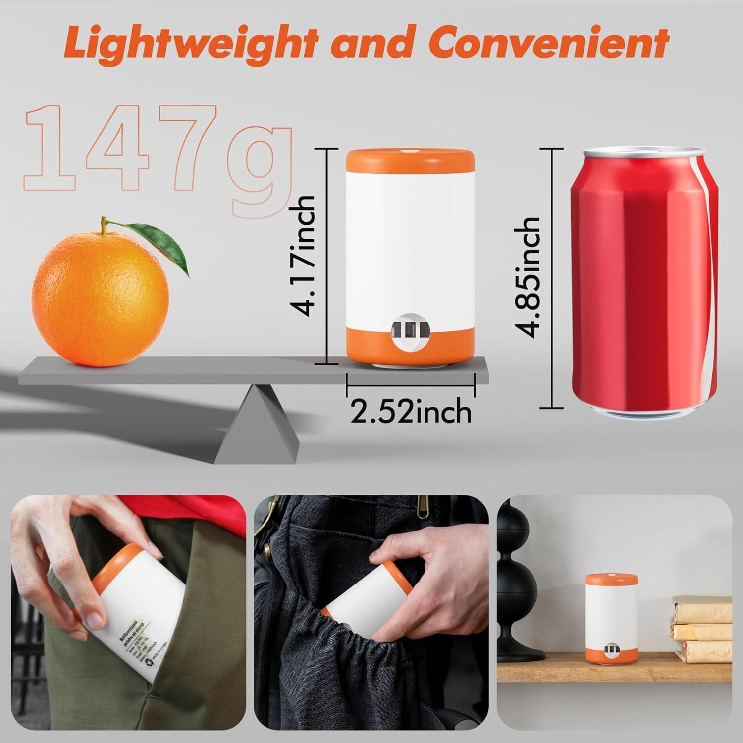 Bomba de aire MEIQIHOME recargable para inflables 1500 mAh