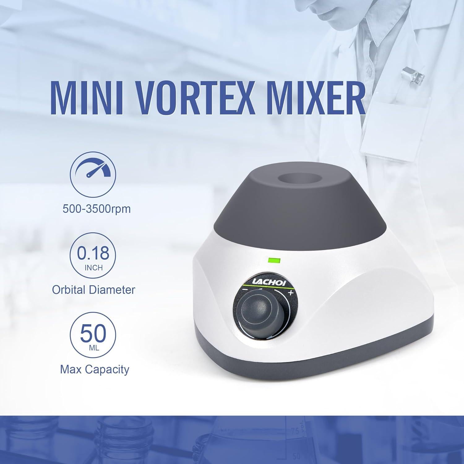 Mezclador Vortex Mini LACHOI 500-3500RPM Ajustable 50ml