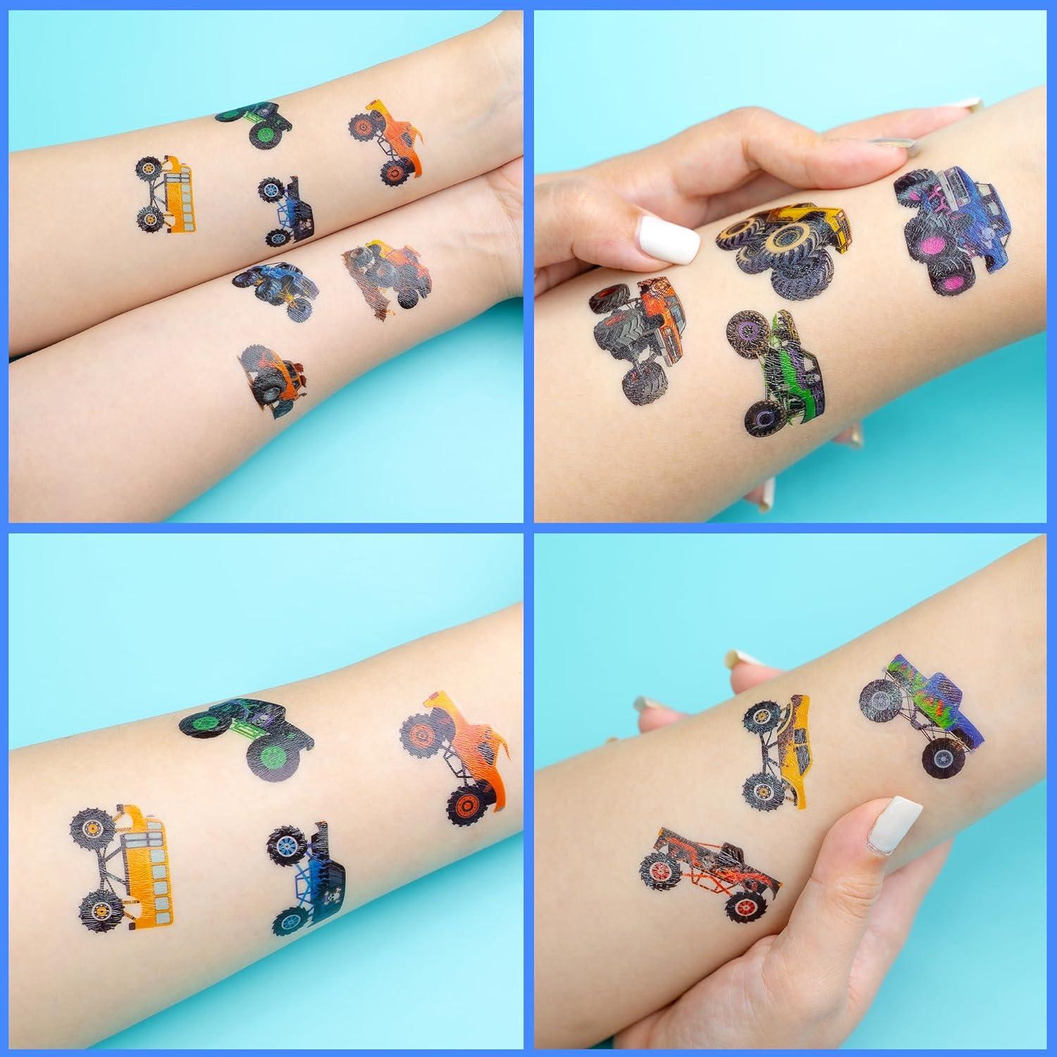 Tatuajes Temporales Monstruo Camión Carrera 96 PCS