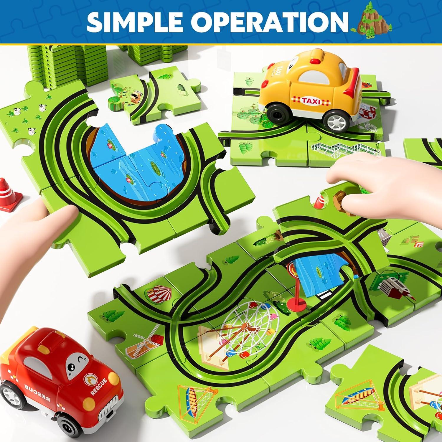 Juego de rompecabezas de pista de carreras Beby Buty 64 piezas