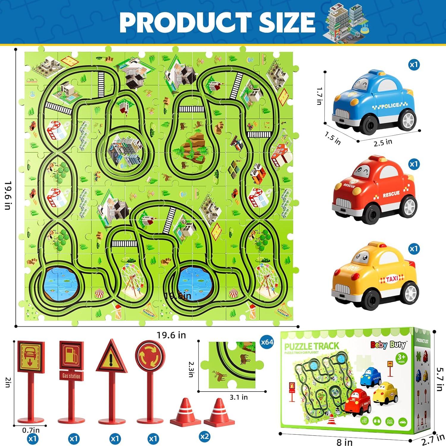 Juego de rompecabezas de pista de carreras Beby Buty 64 piezas