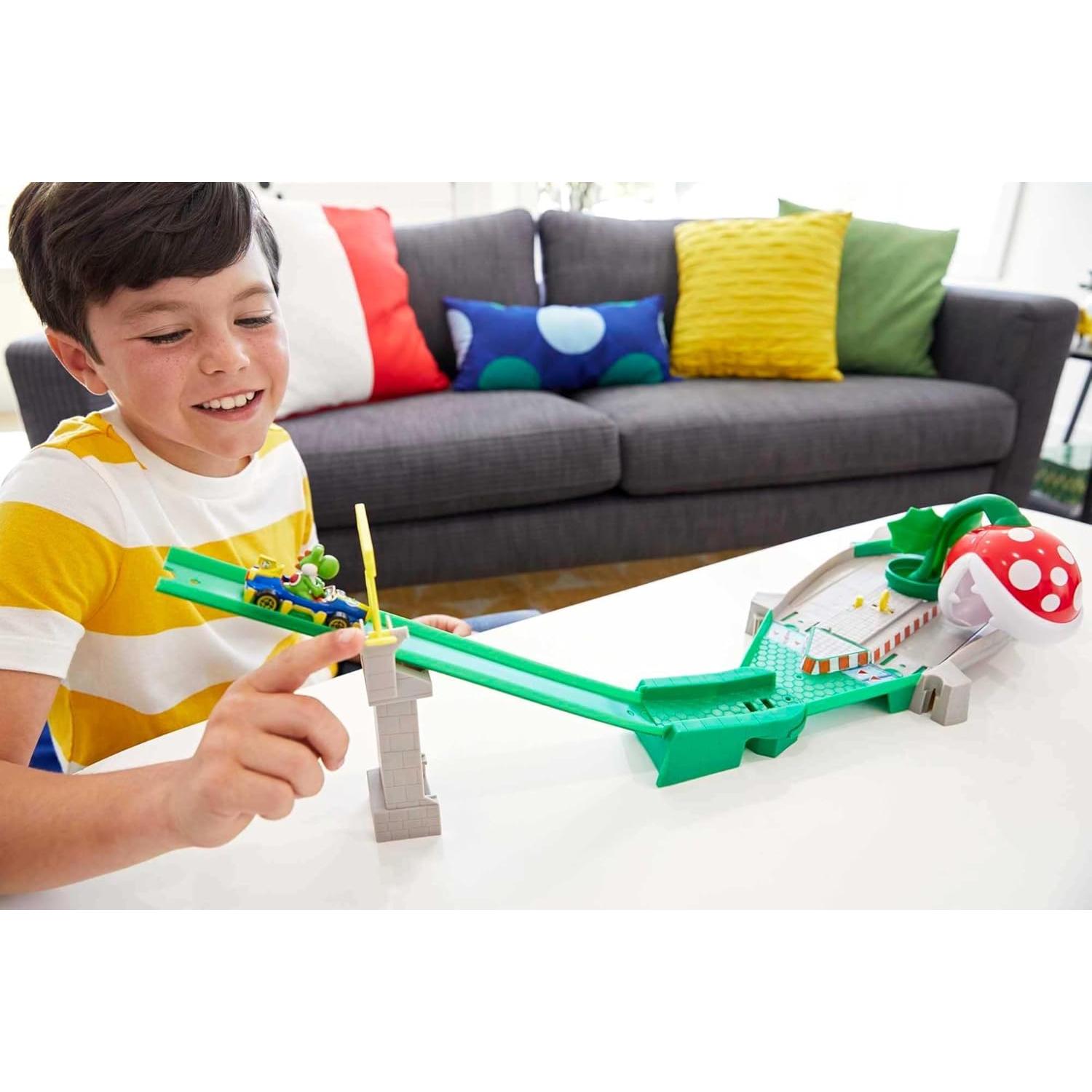 Juego de Pista Piranha Plant Hot Wheels Mario Kart Yoshi