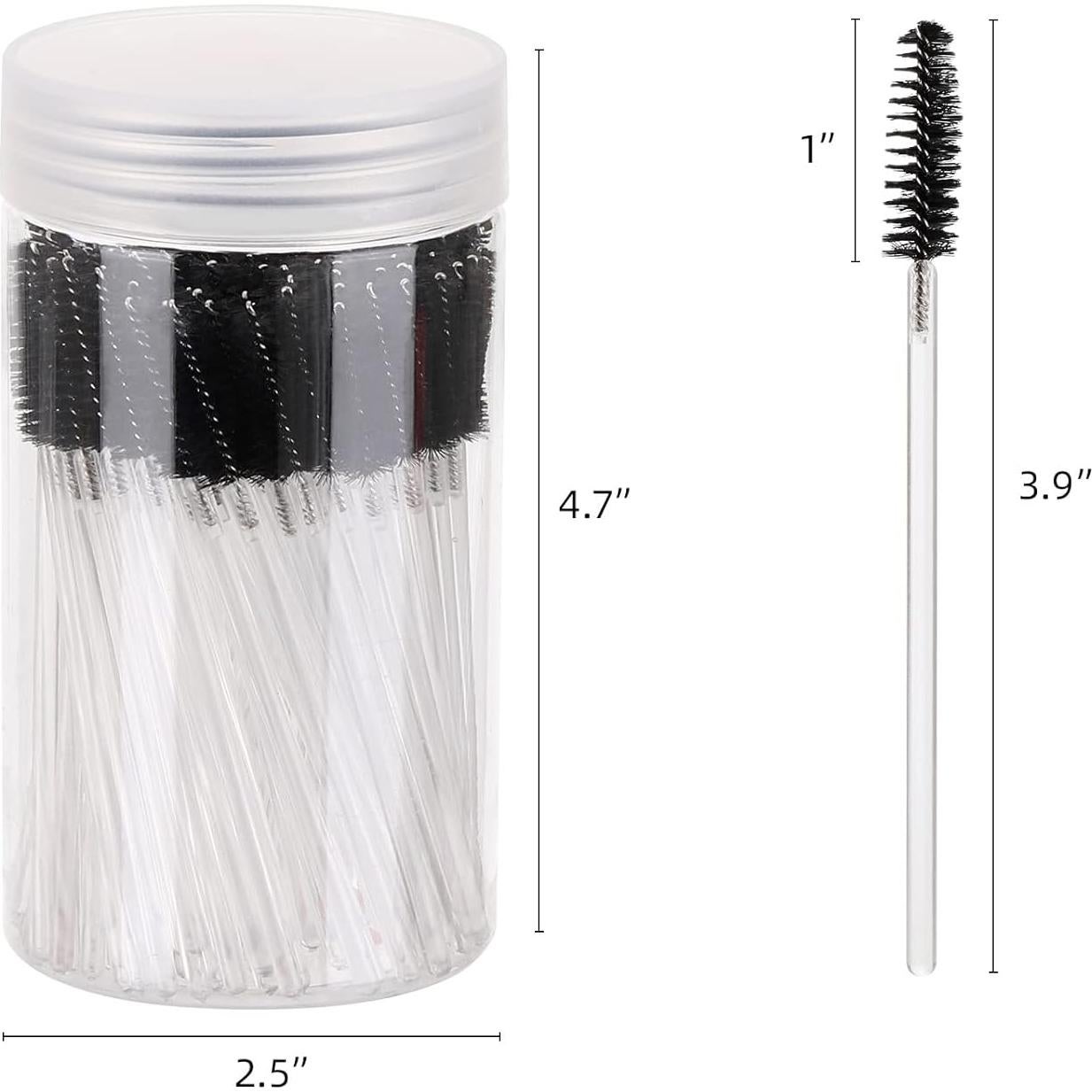 100 Cepillos de Pestañas Desechables Tbestmax con Contenedor