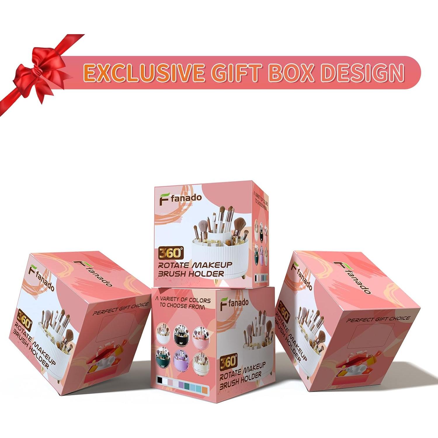 Organizador de Brochas de Maquillaje Rotatorio 360° fanado Negro