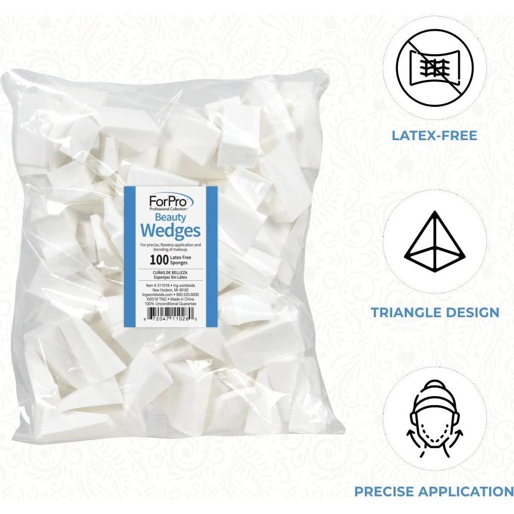 Esponjas de Belleza ForPro Sin Látex 100 Unidades para Maquillaje