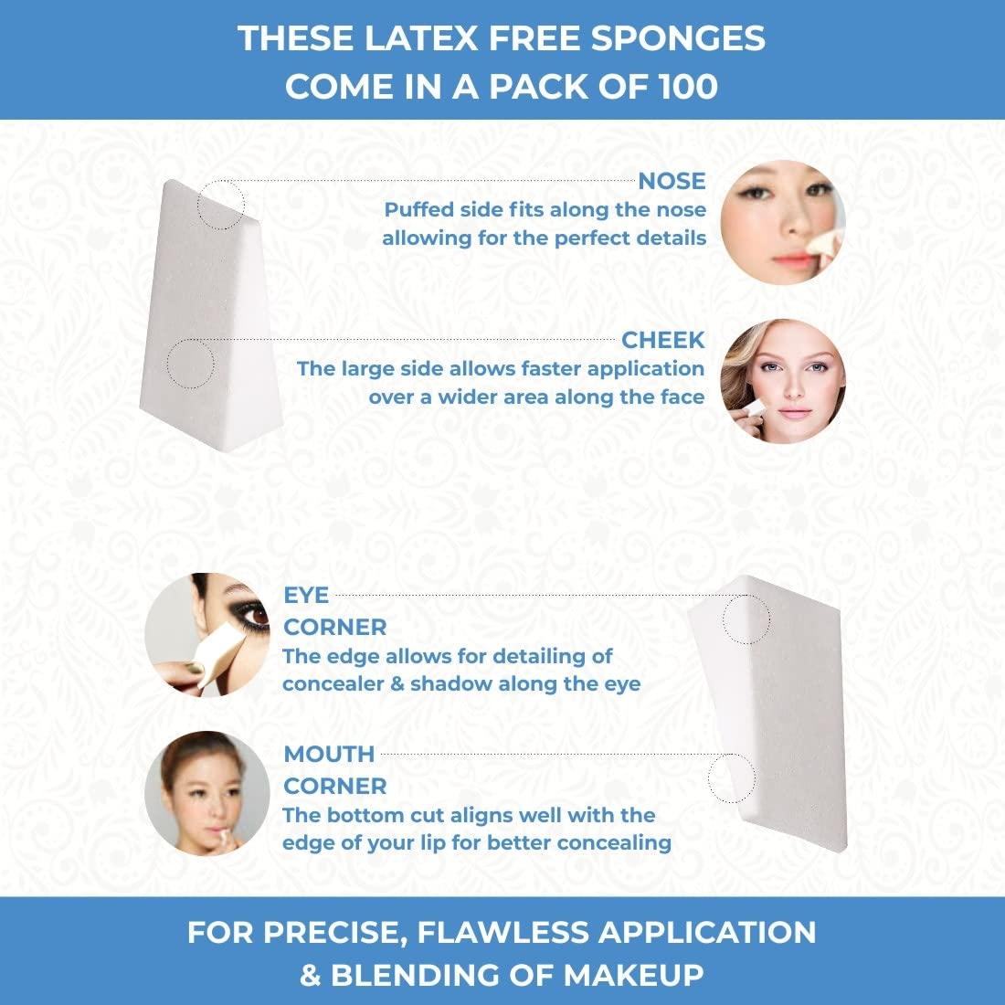 Esponjas de Belleza ForPro Sin Látex 100 Unidades para Maquillaje