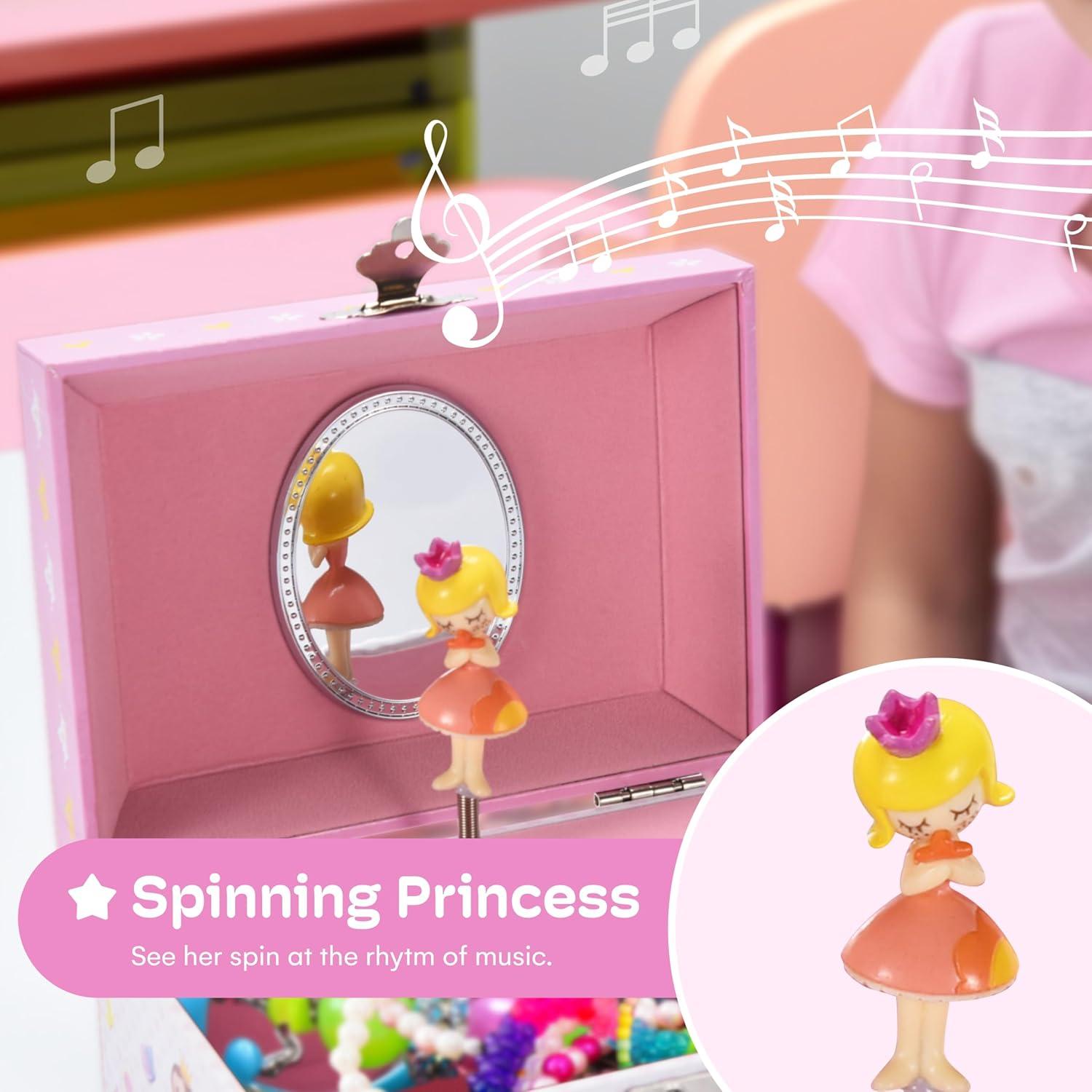 Caja de Joyería Musical Jewelkeeper Princesa Rubia 15.24x11.81cm