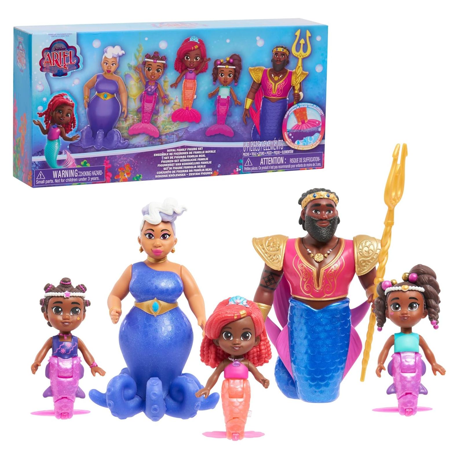 Set de Figuras de Sirena Disney Junior Ariel 6 Piezas