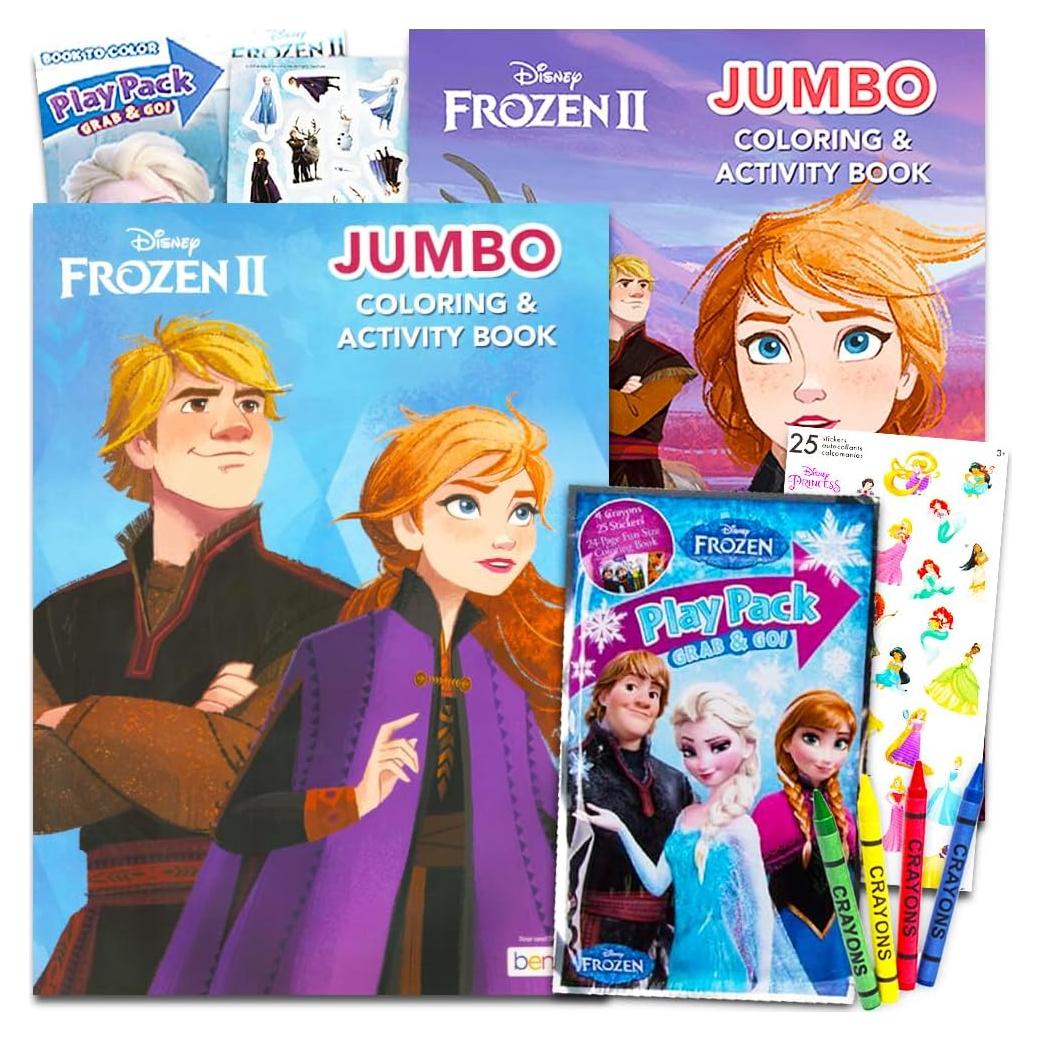 Conjunto de Libros para Colorear Disney Frozen 2 con Stickers