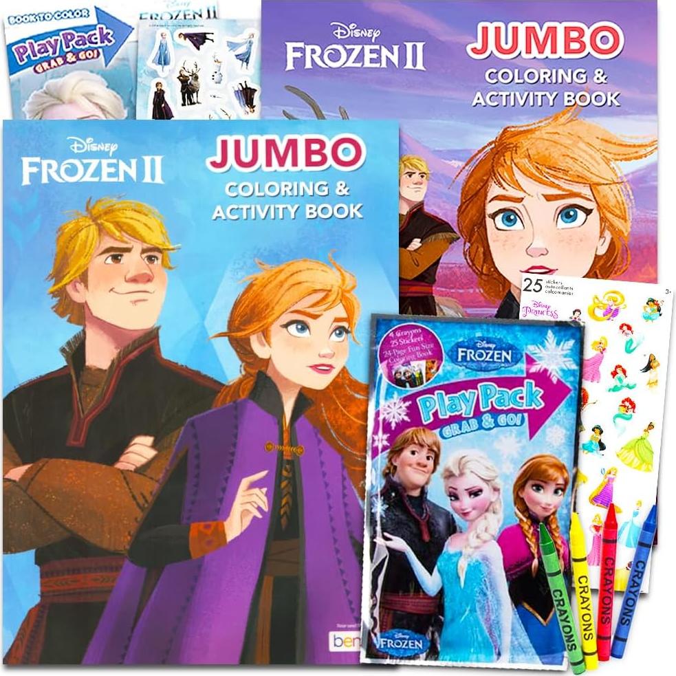 Conjunto de Libros para Colorear Disney Frozen 2 con Stickers
