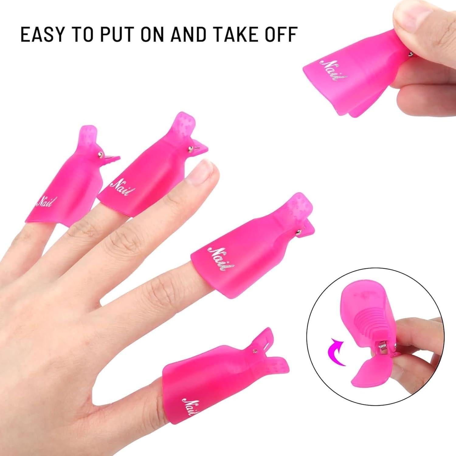 Kit Removedor de Esmalte en Gel 7 Piezas con Clips y Dispensador