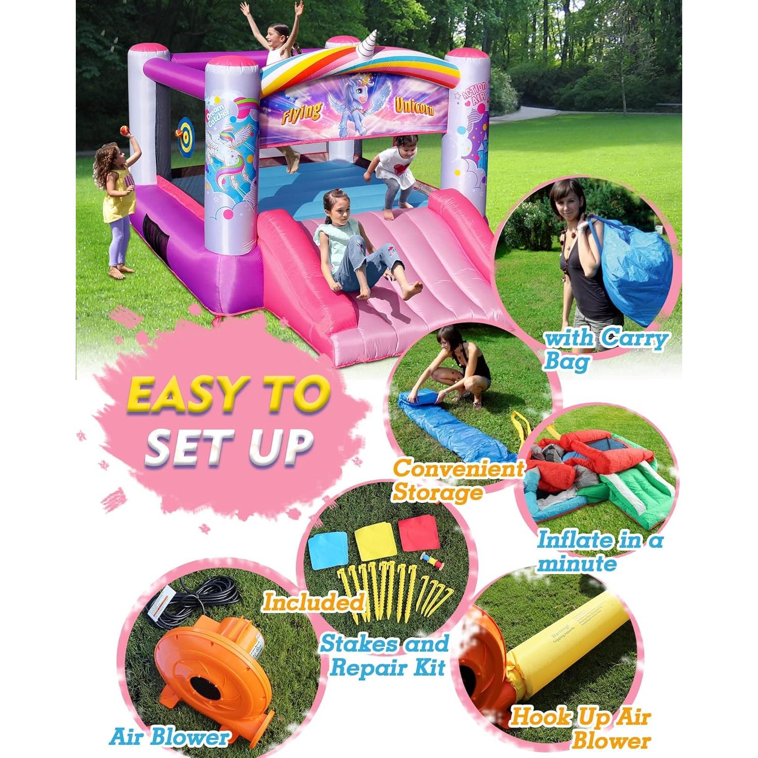 Casa Inflable Princesa Action Air 3.1x2.4m con Ventilador