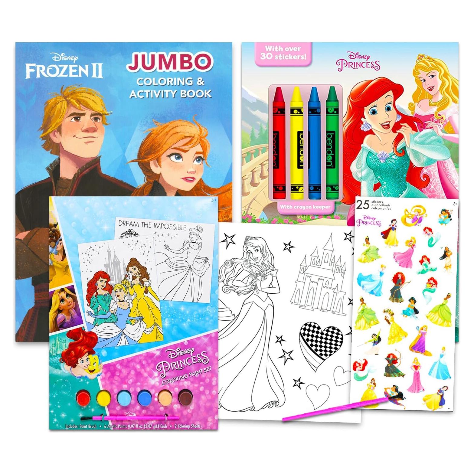 Conjunto de Colorear Disney Princesas y Frozen - 3 Piezas