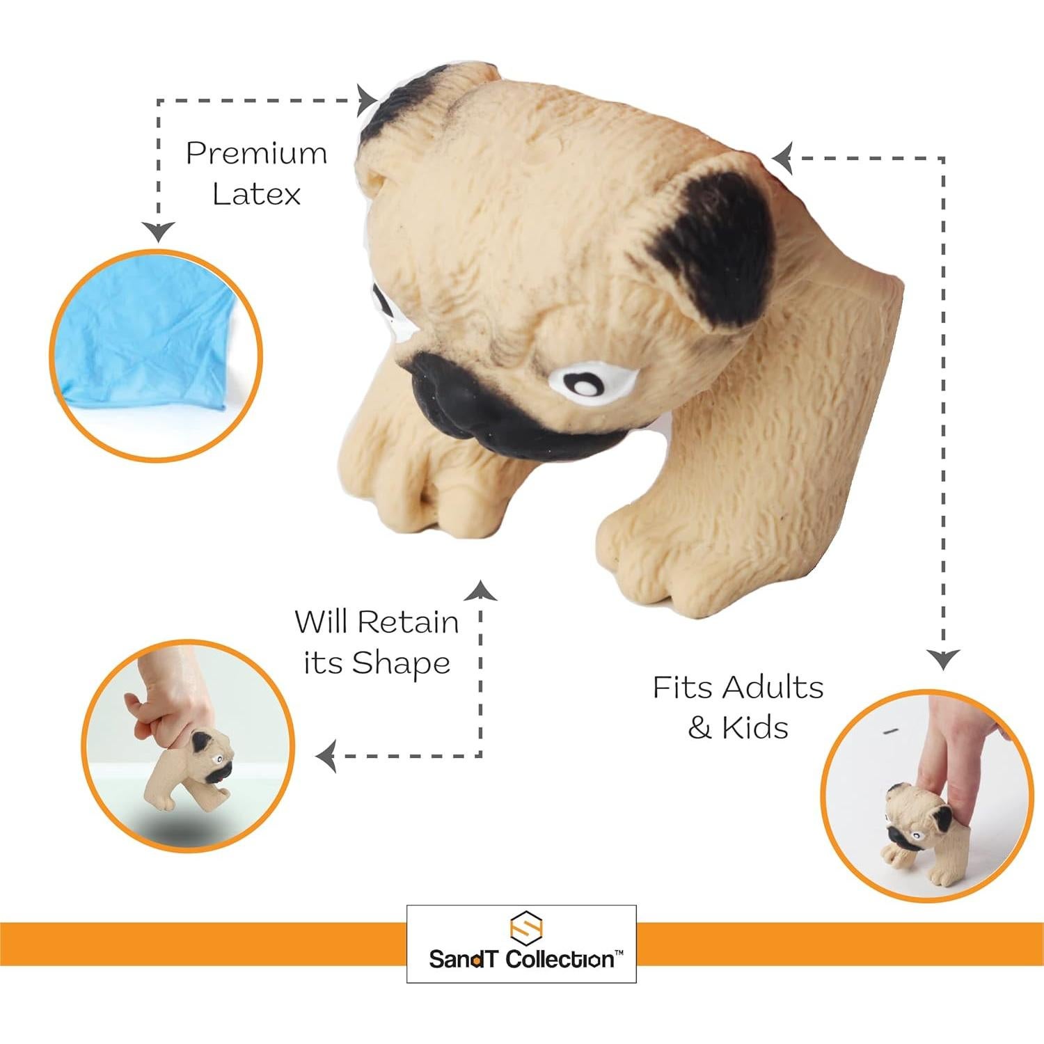 Paquete de 4 títeres de dedo de animales - Cerdo y perro