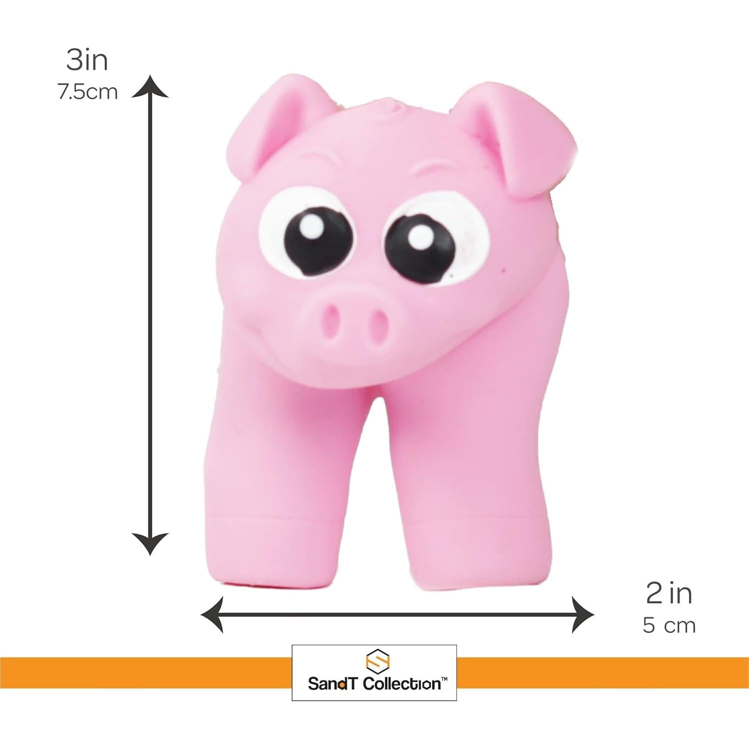 Paquete de 4 títeres de dedo de animales - Cerdo y perro