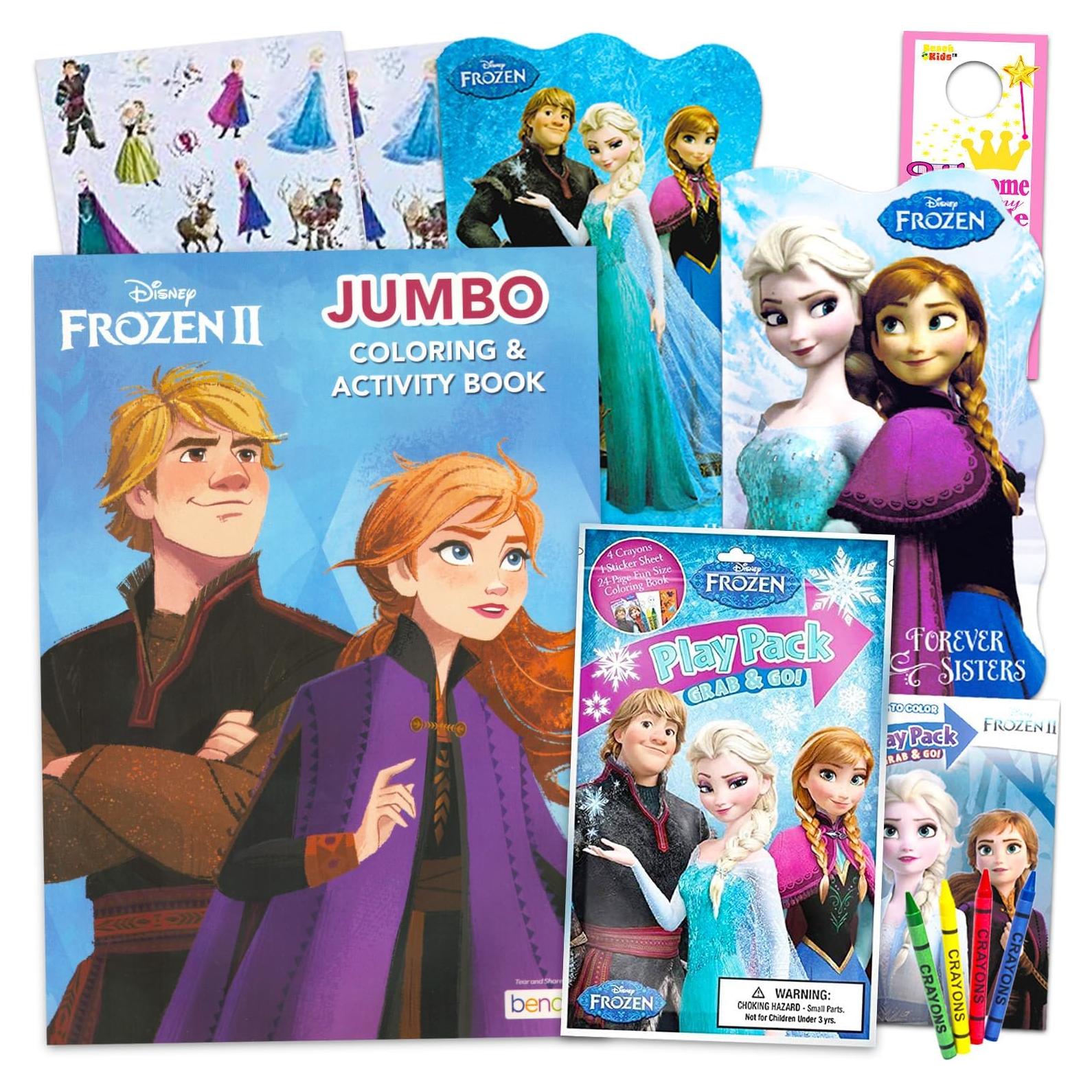 Conjunto de Libros para Colorear Disney Frozen - 2 Libros y Juego