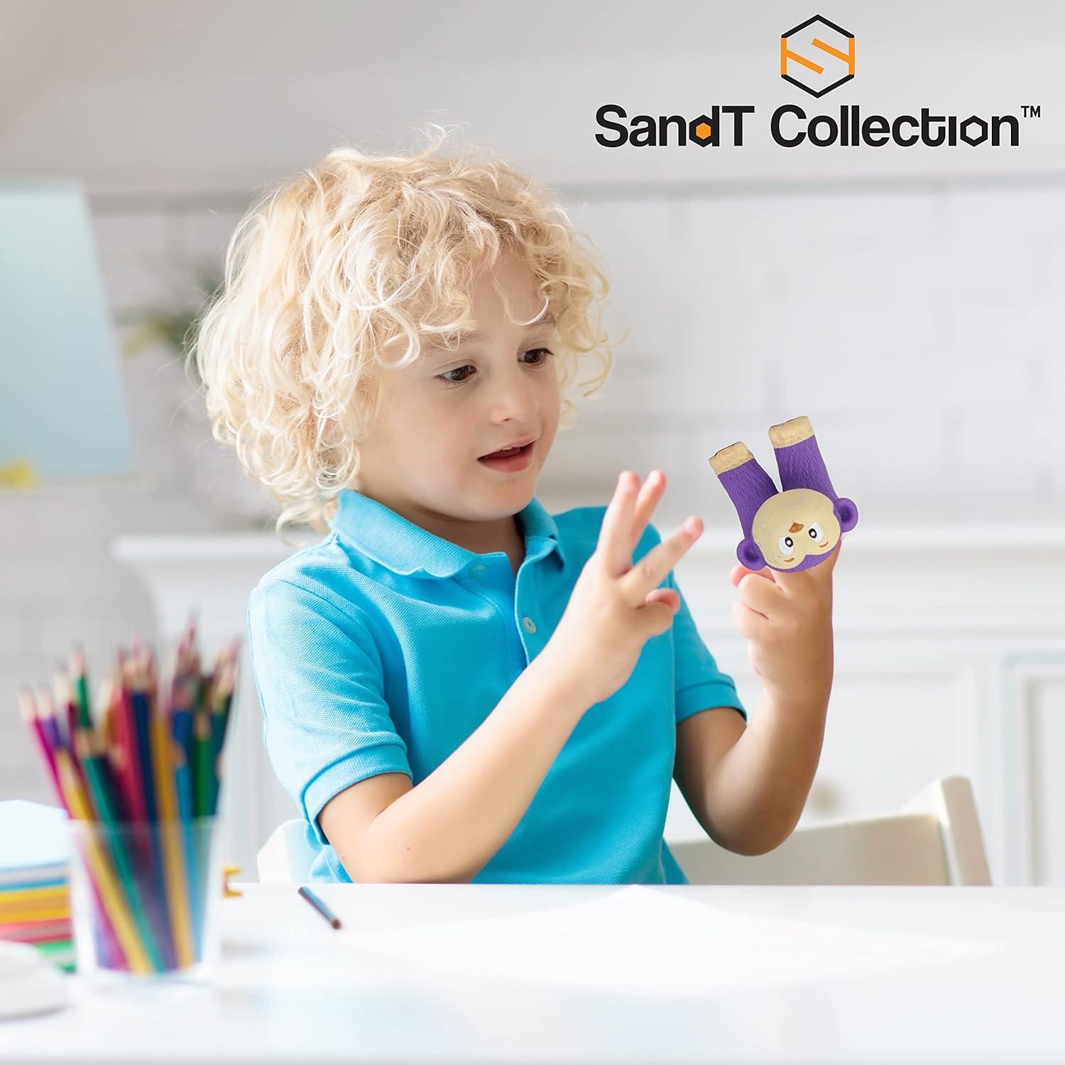 Conjunto 4 Marionetas Dedo Animales Selva SandT 7,62 cm