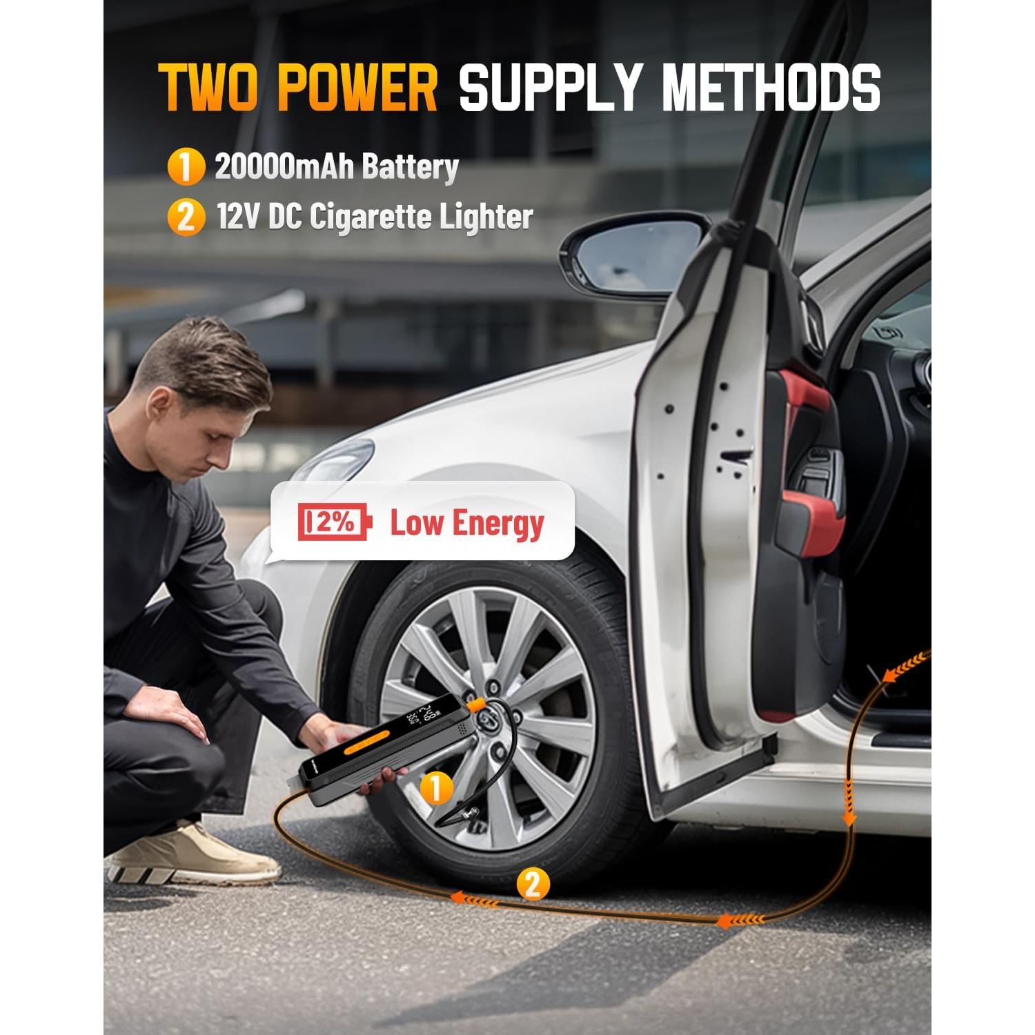 Compresor de Aire Portátil NEVERLAND 150 PSI Batería 20000mAh