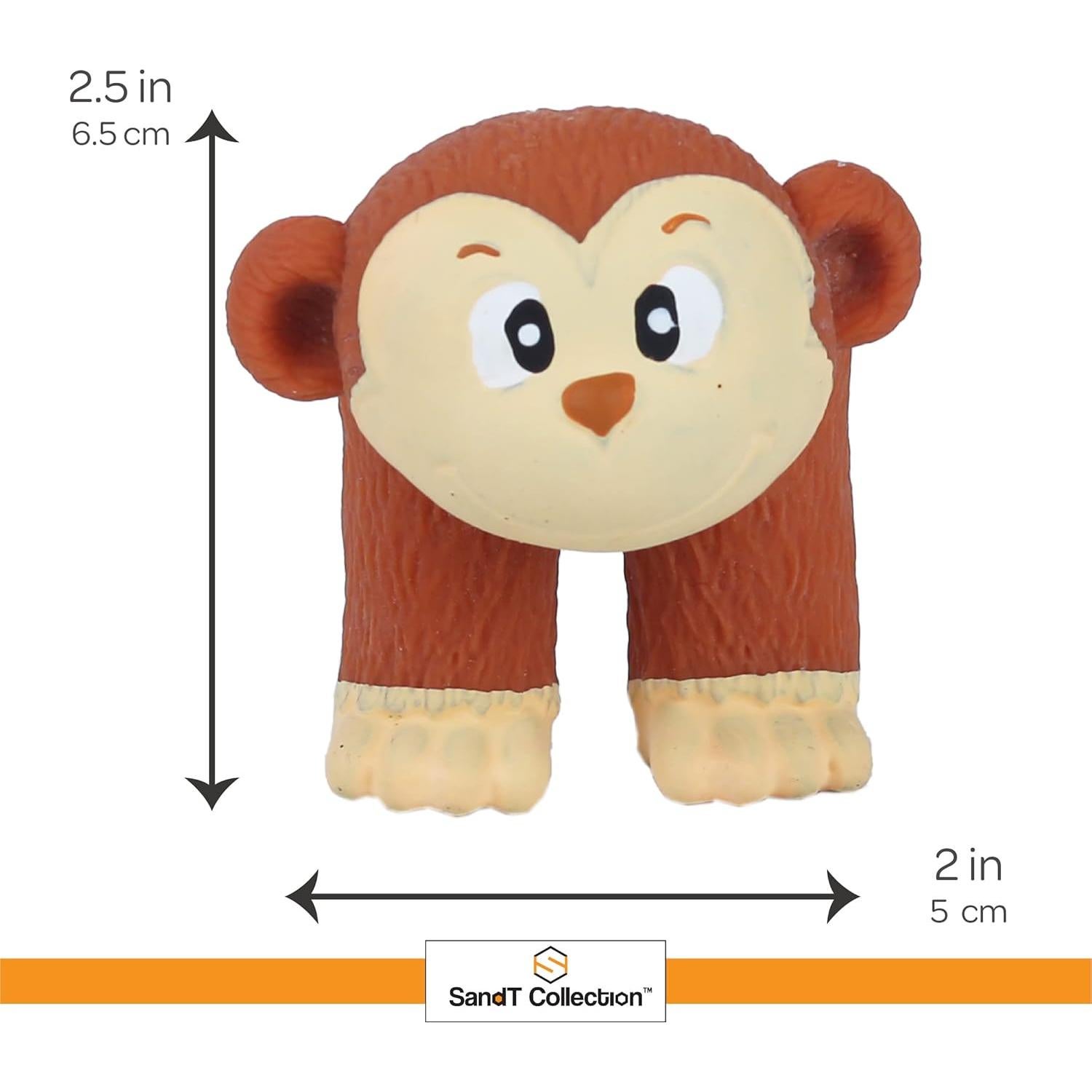 Paquete de 4 títeres de dedo de animales de la jungla