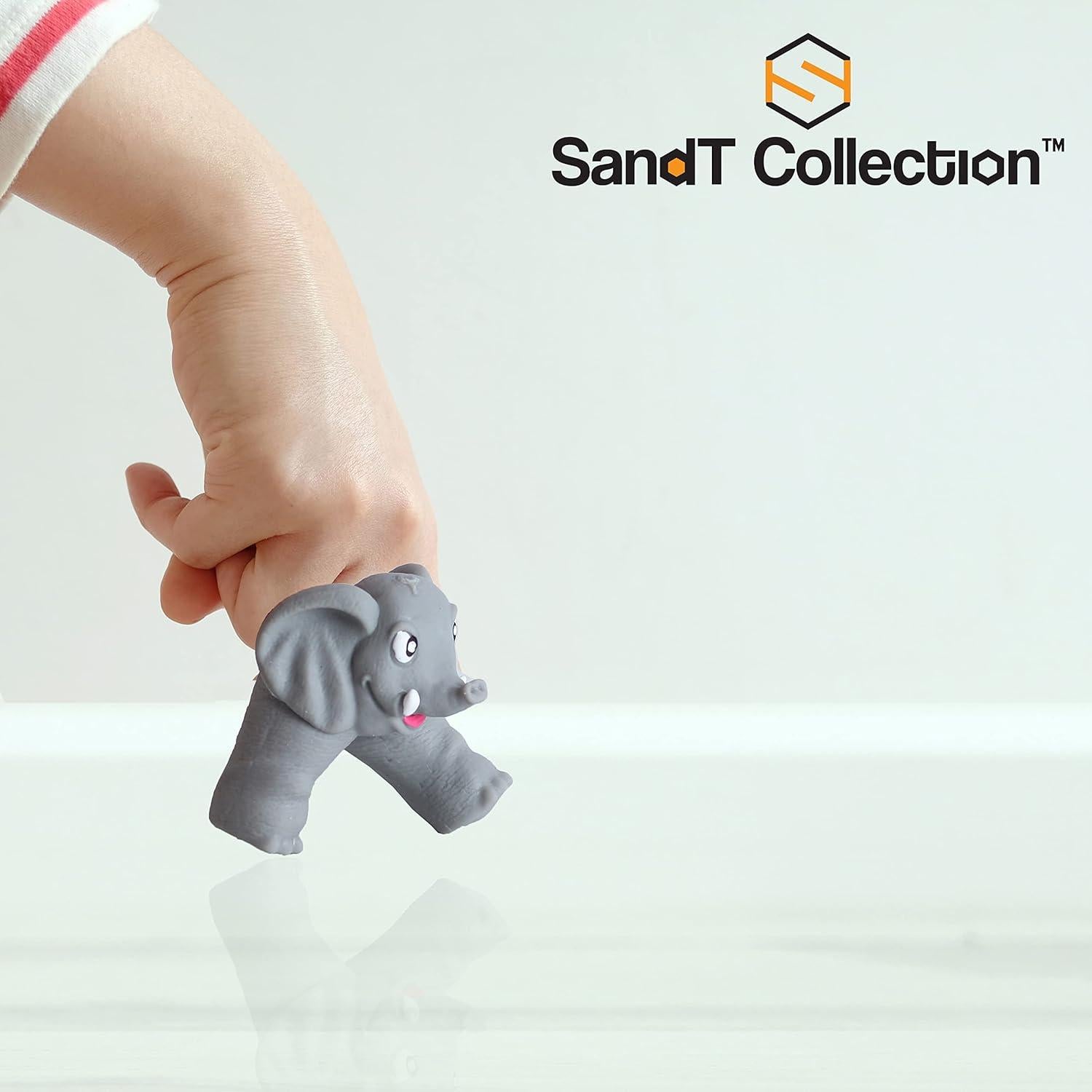 Juego de Títeres de Dedo Animales Selva SandT Set 4 Elefantes