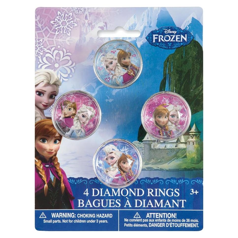 Anillos de Diamante de Plástico Disney Frozen - Paquete de 4