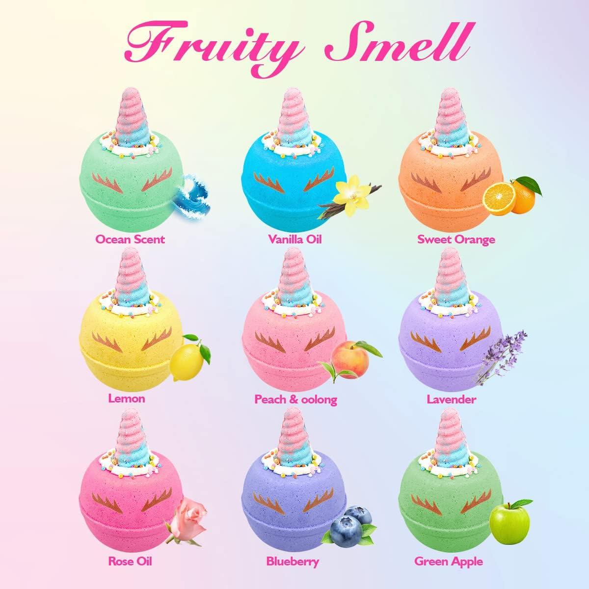 Bombas de baño unicornio Claro y Fresco 9 piezas 178 g