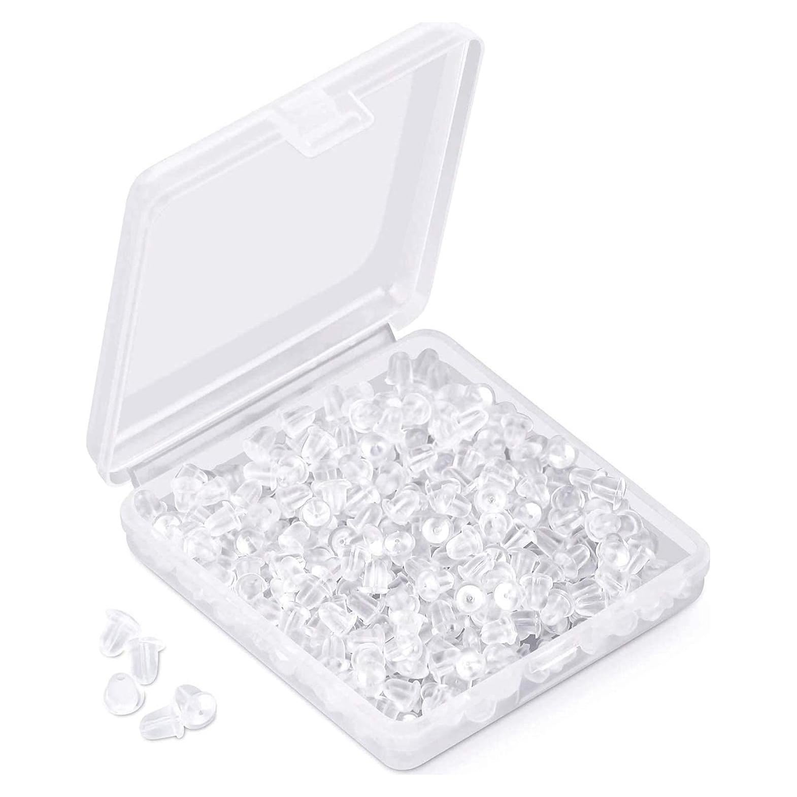 Respaldos de Aretes de Silicona iBayam 300 Piezas 4mm Transparentes