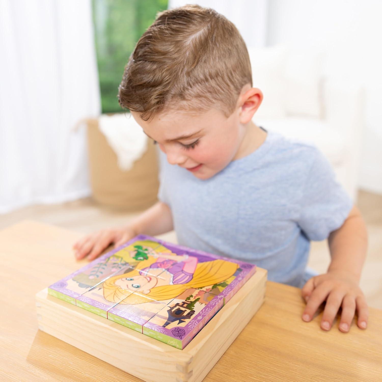 Cubo de Rompecabezas de Madera Melissa & Doug Princesas Disney 16 Bloques