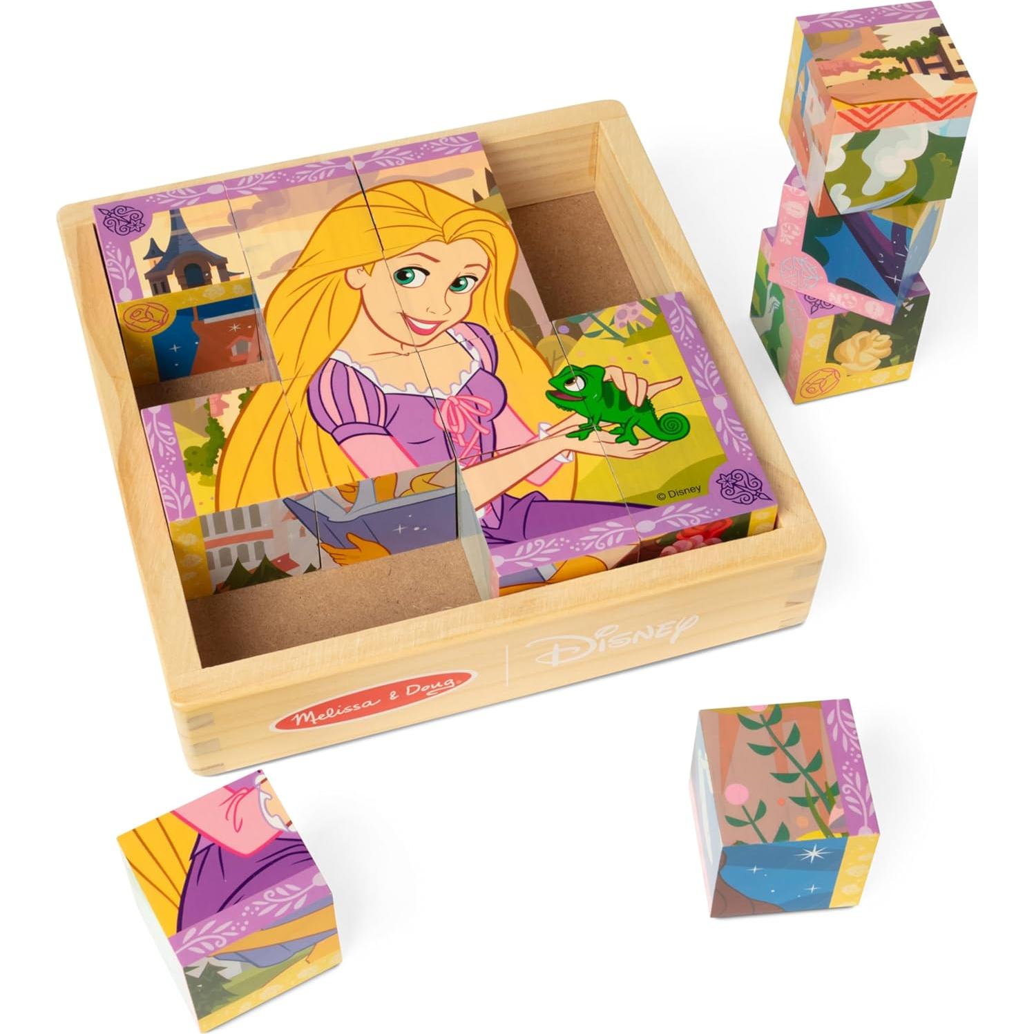 Cubo de Rompecabezas de Madera Melissa & Doug Princesas Disney 16 Bloques