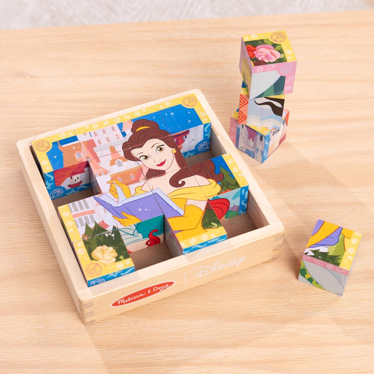 Cubo de Rompecabezas de Madera Melissa & Doug Princesas Disney 16 Bloques