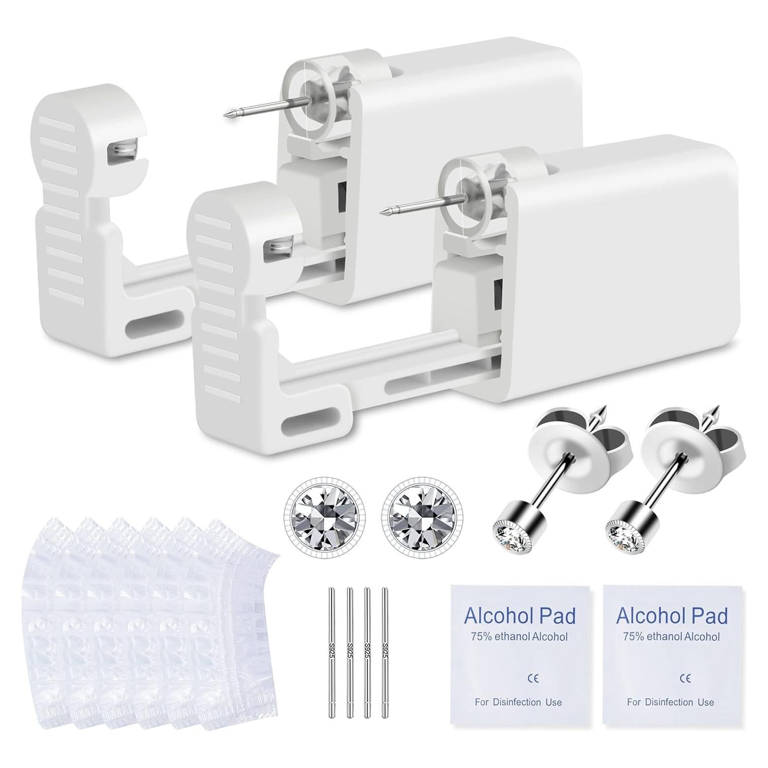 Kit de Perforación de Orejas Anzero 2 Pcs con Aretes 2mm
