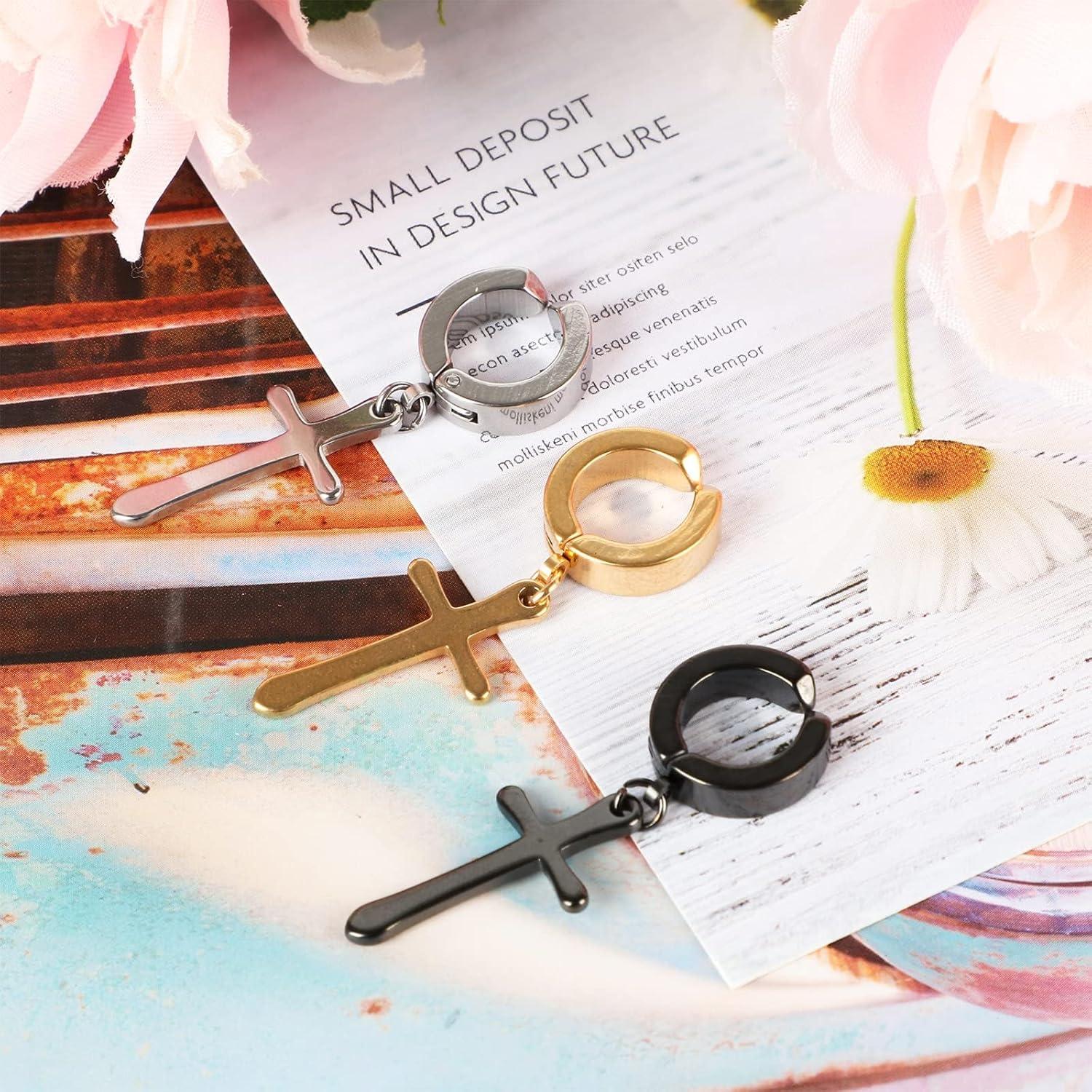 Pendientes Magnéticos Unisex NEWITIN 6 Pares Acero Inoxidable