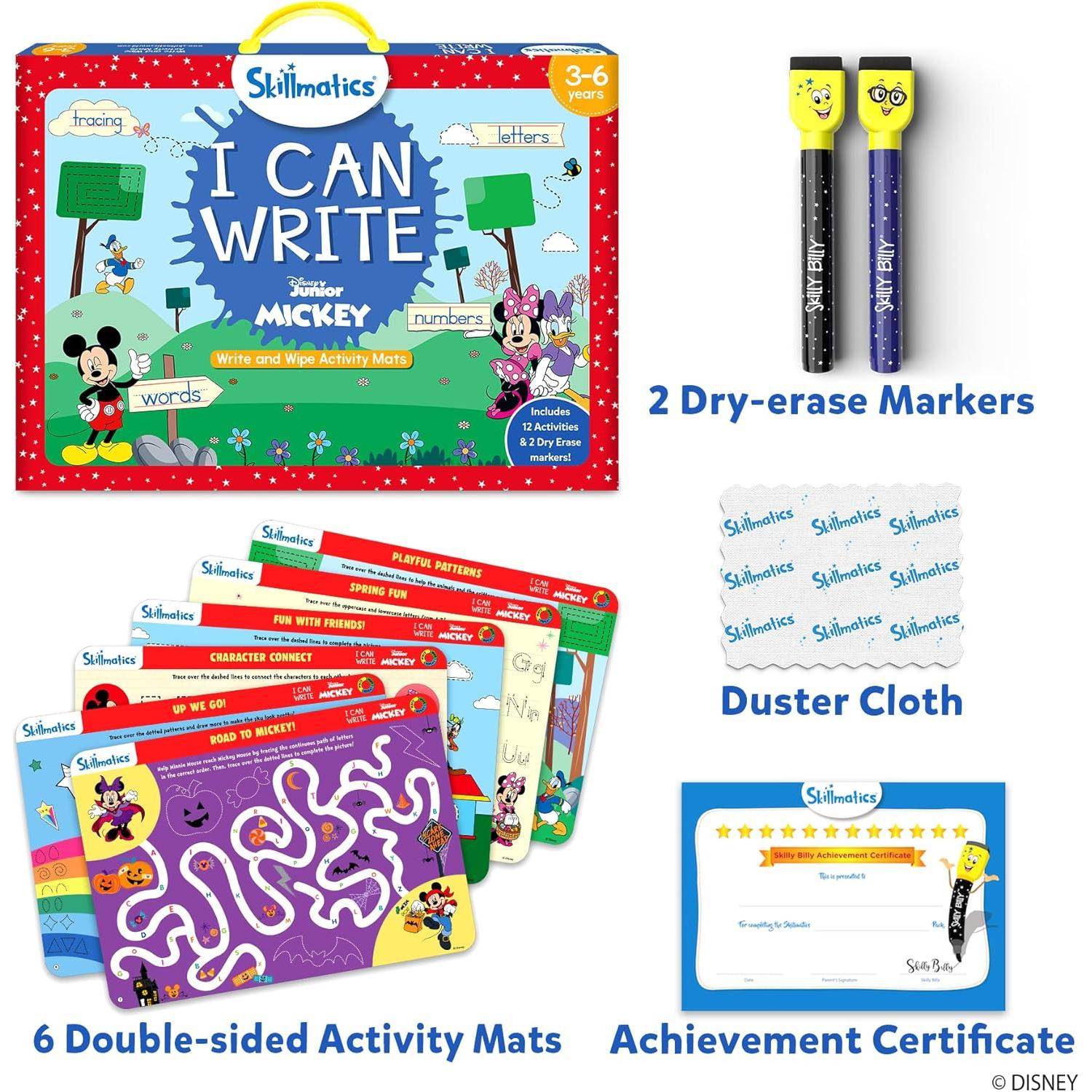 Skillmatics Puedo Escribir Mickey Mouse y Puntea Princesas Disney - Juguetes Educativos para Niños 3 a 7 Años