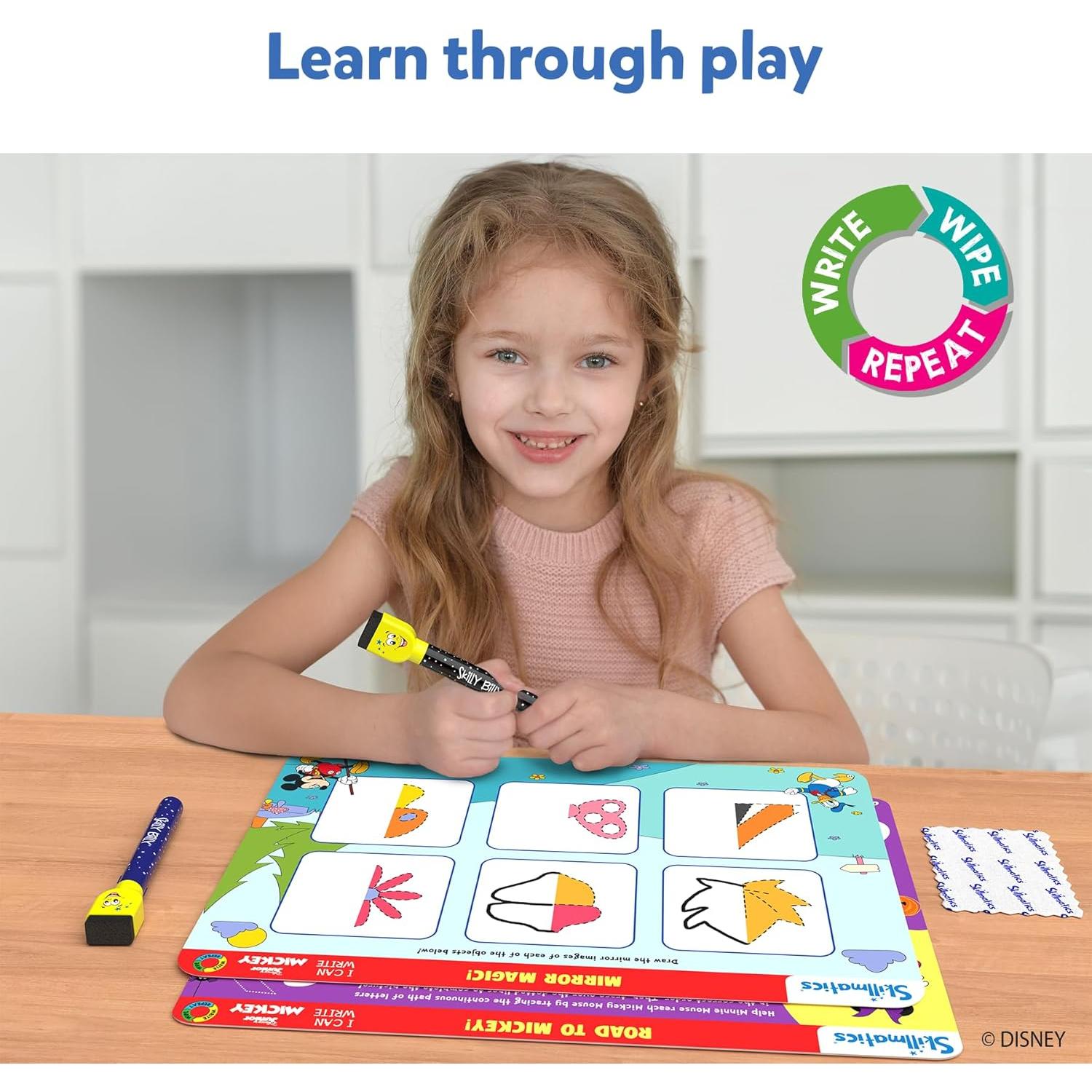 Skillmatics Puedo Escribir Mickey Mouse y Puntea Princesas Disney - Juguetes Educativos para Niños 3 a 7 Años