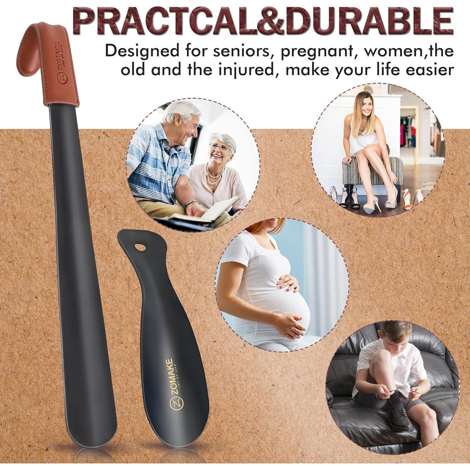 Cuerno de Zapato de Metal ZOMAKE 42 cm y 19 cm - Paquete de 2