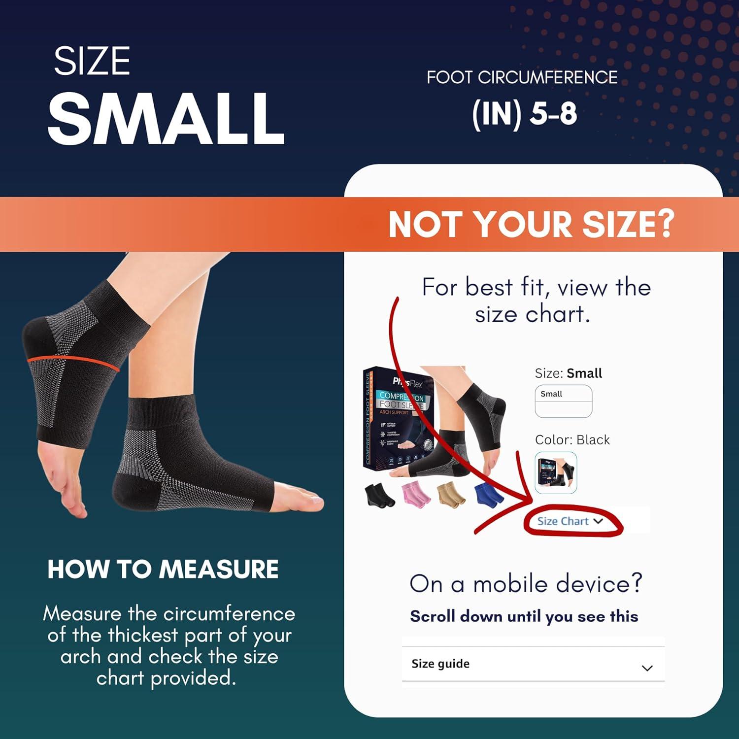 Calcetines de compresión PhysFlex para fascitis plantar - 1 par