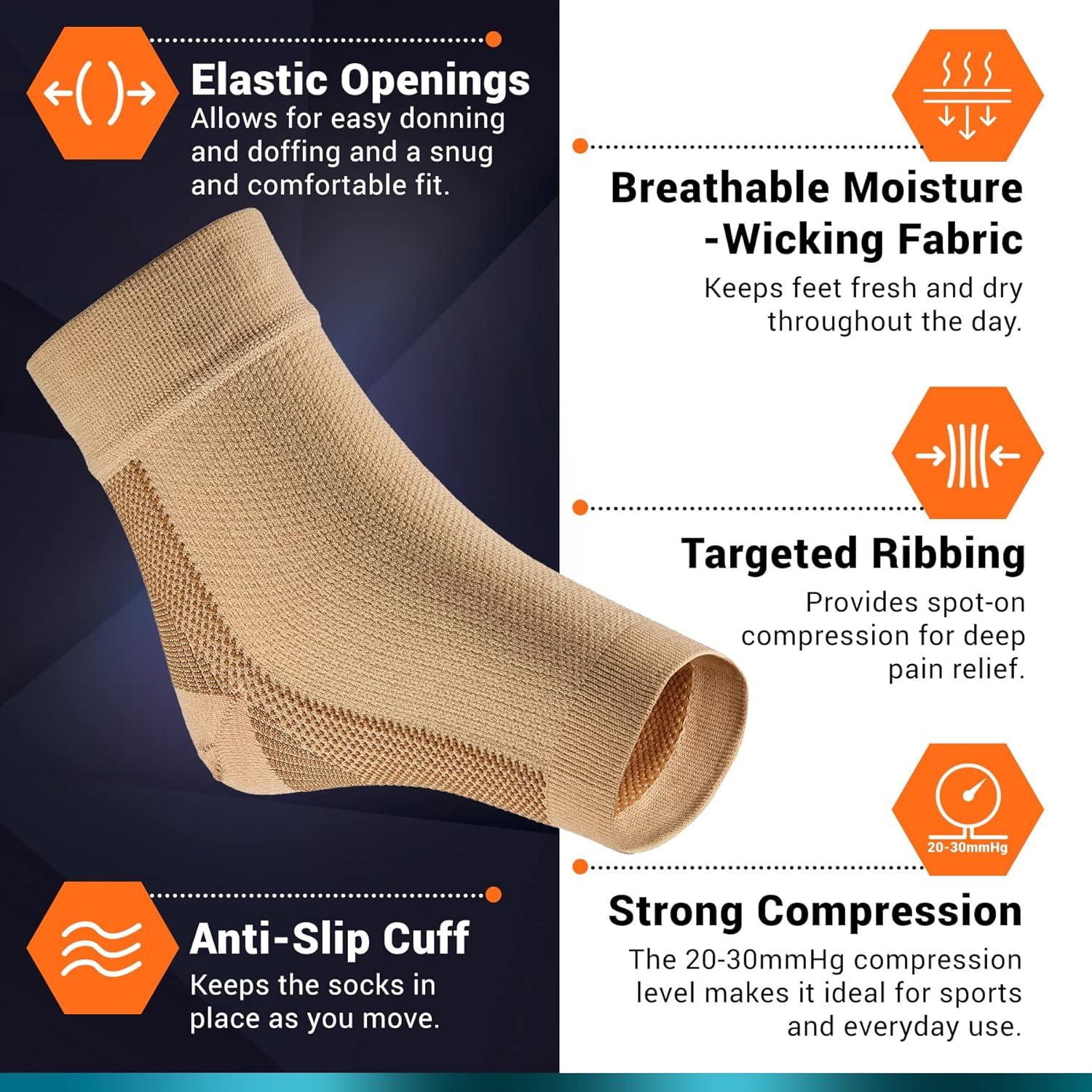 Calcetines de compresión PhysFlex para fascitis plantar - 1 par