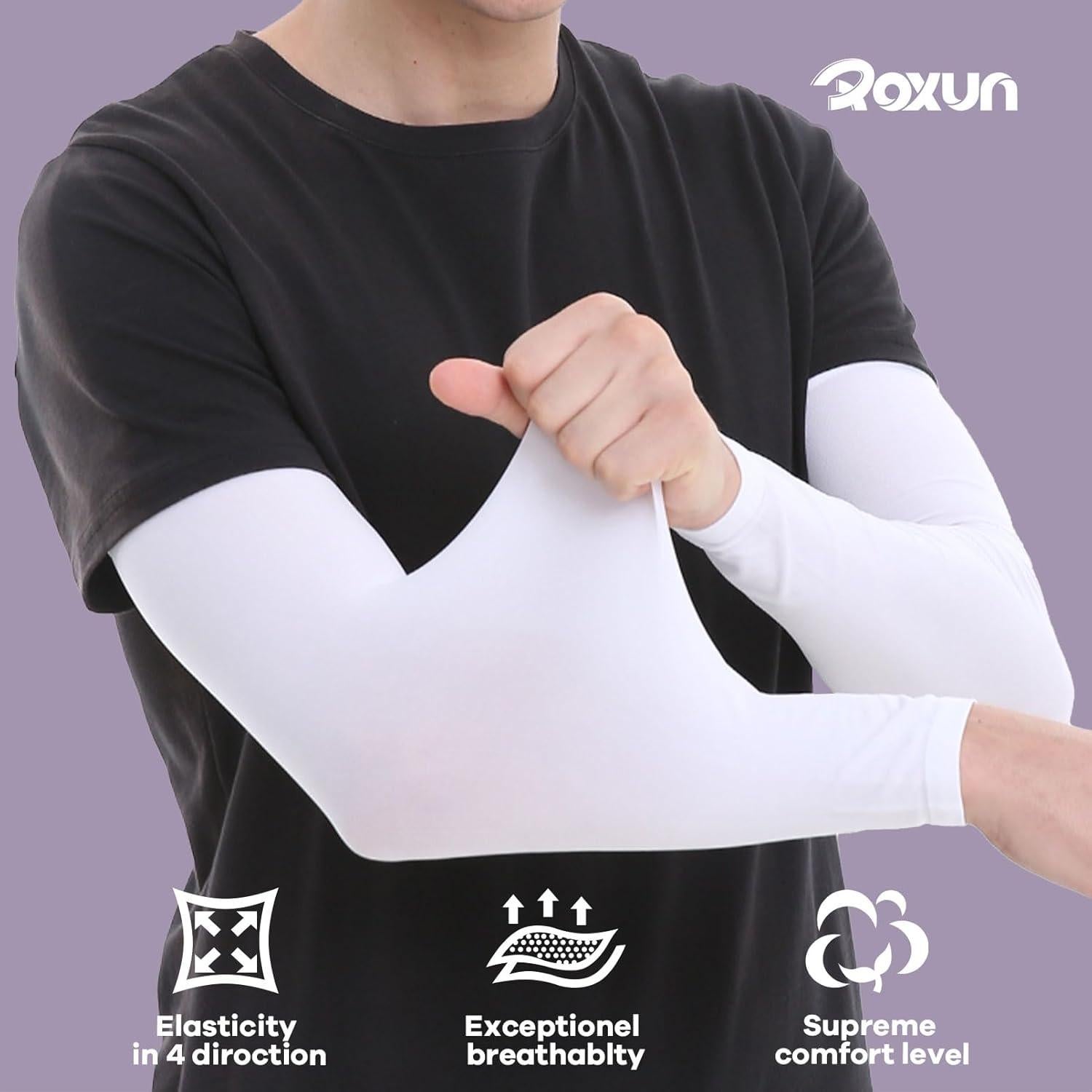 Mangas para brazos Roxun UV 50+ refrescantes - 2 pares negros