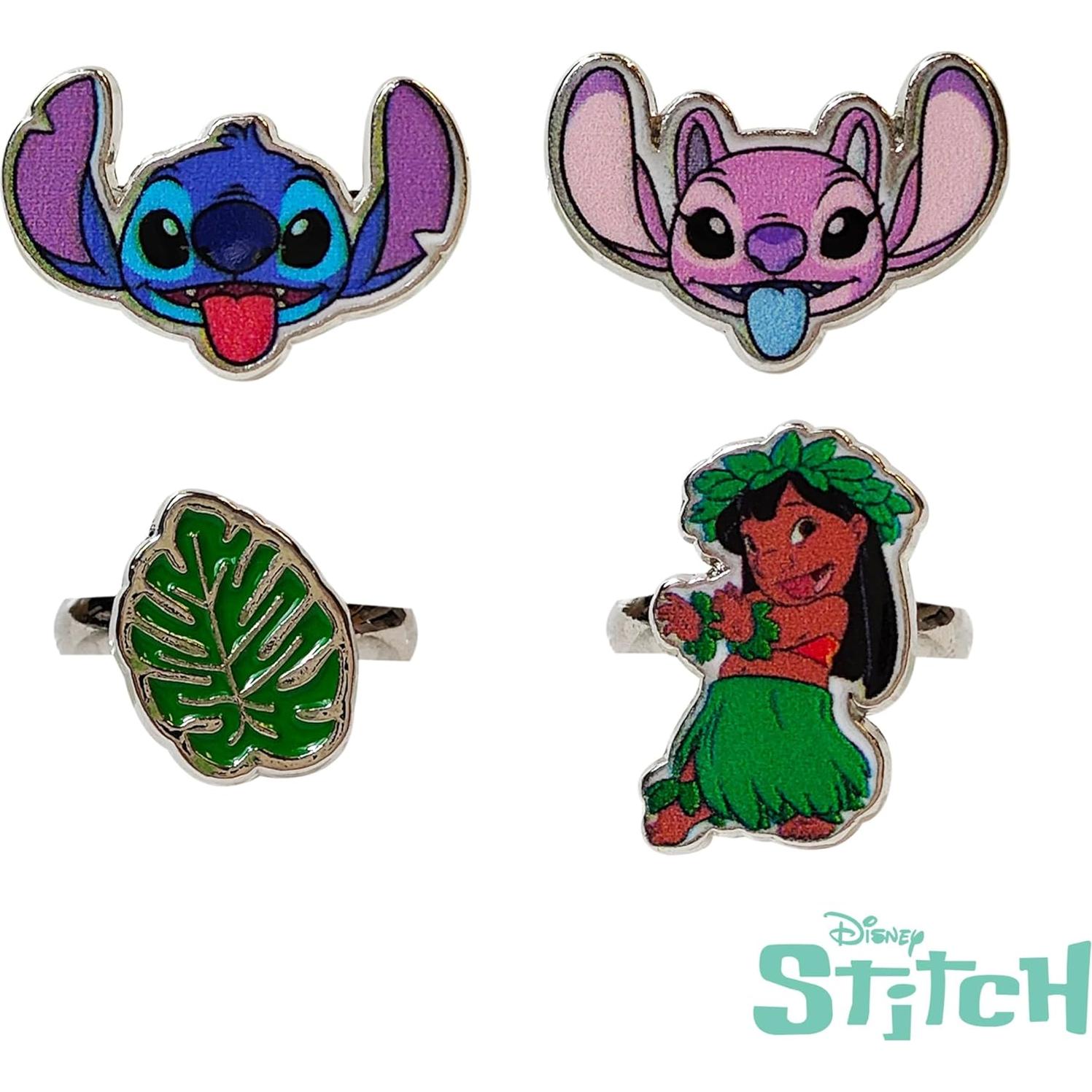 Anillos Ajustables LUV HER para Niñas - 4 Piezas con Charm