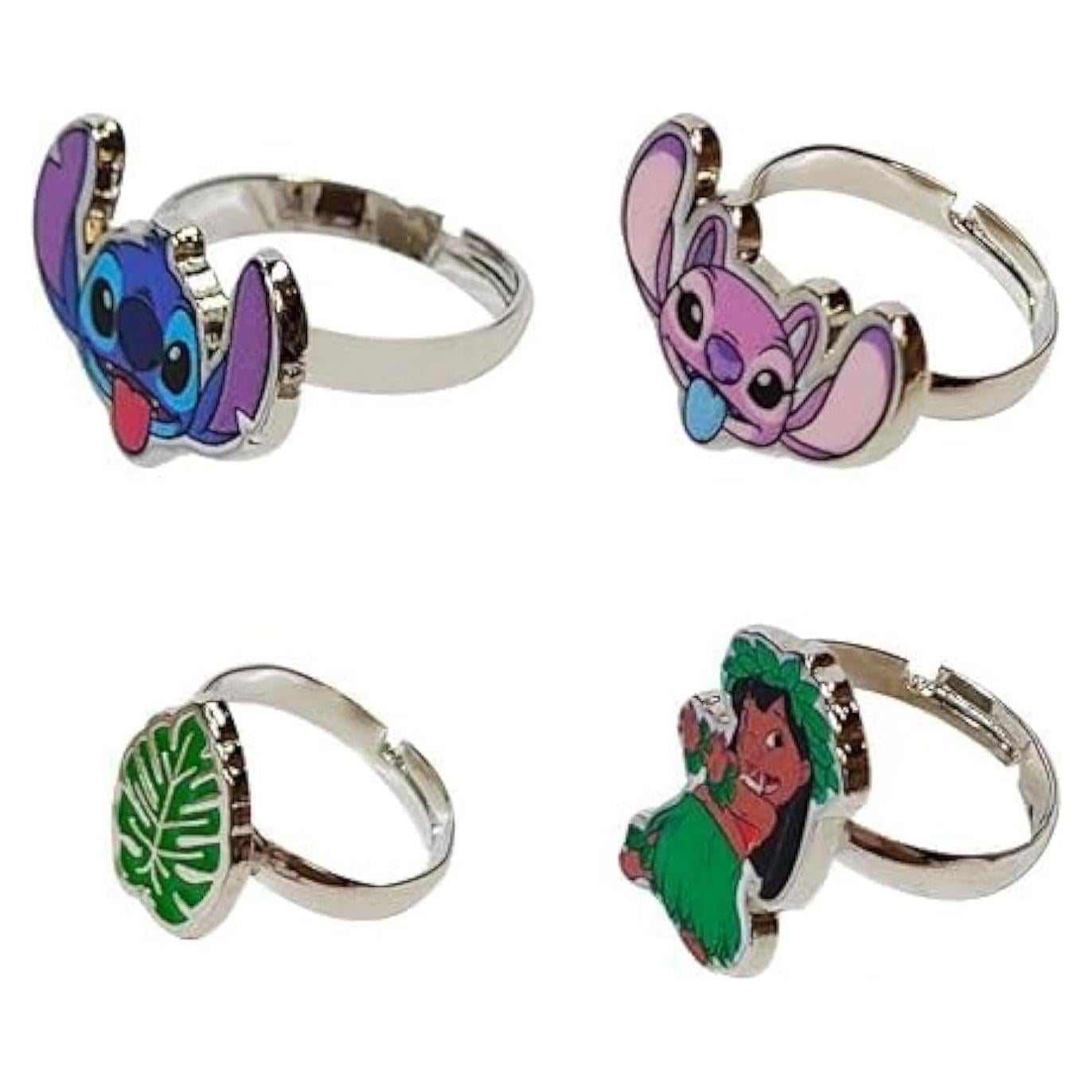 Conjunto de 4 Anillos Ajustables LUV HER para Niñas