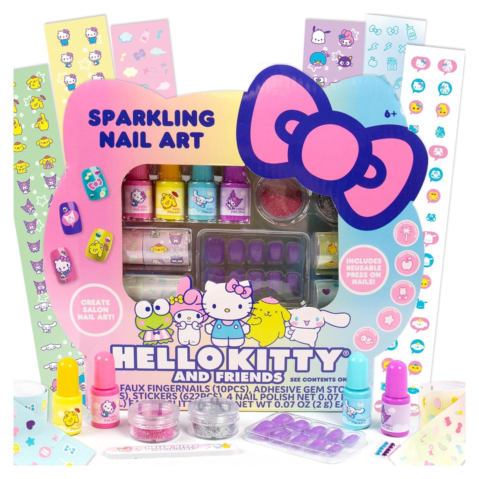 Kit de Arte de Uñas Hello Kitty - 4 Esmaltes y Accesorios