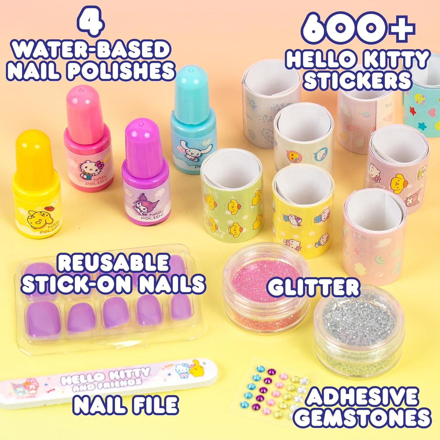 Kit de Arte de Uñas Hello Kitty - 4 Esmaltes y Accesorios