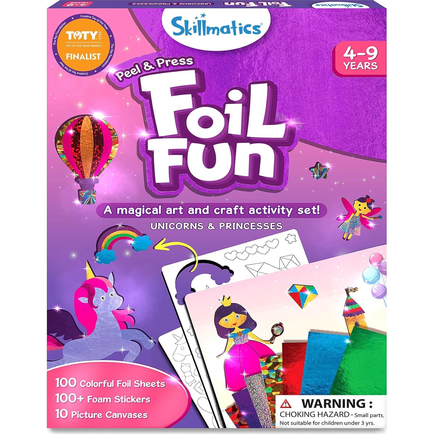 Skillmatics Kit de Manualidades Foil Unicornios y Frozen