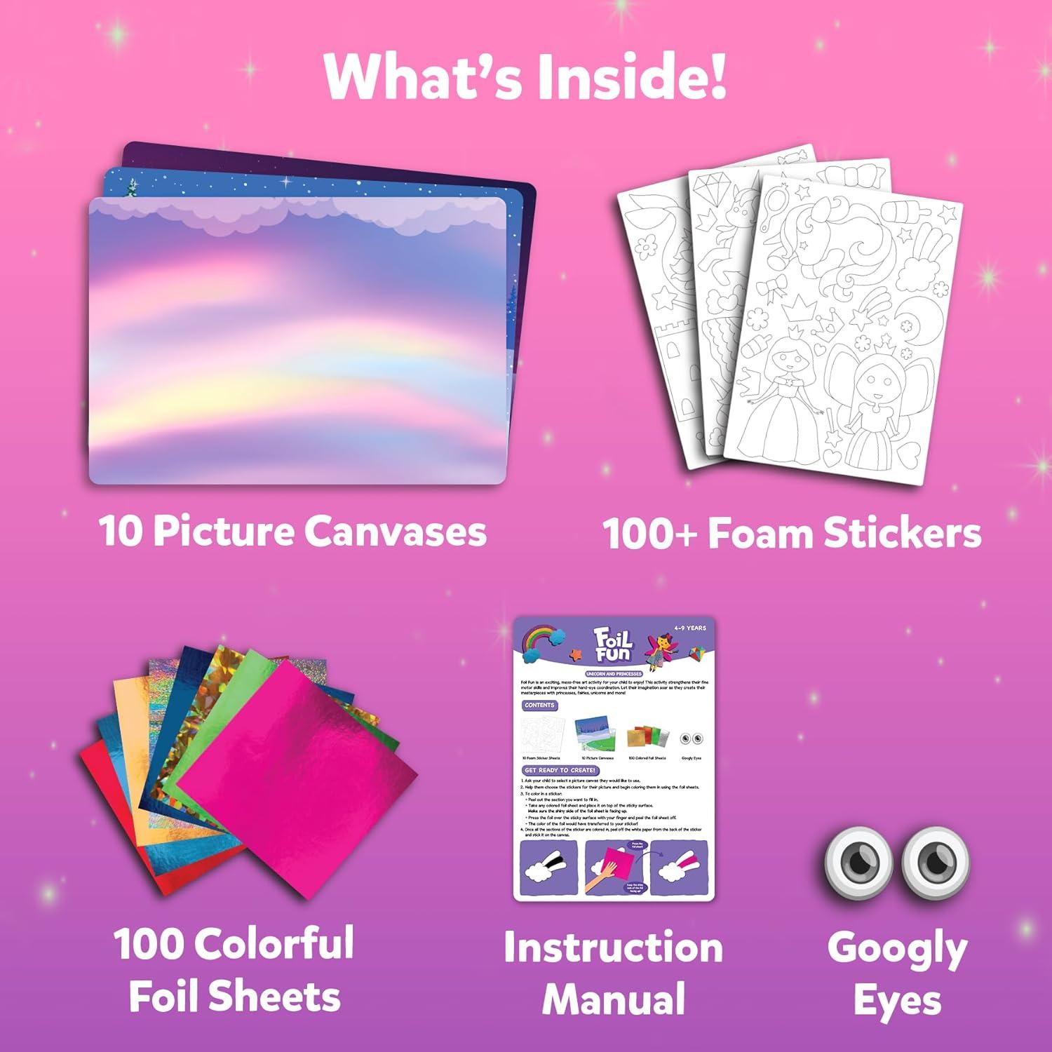 Skillmatics Kit de Manualidades Foil Unicornios y Frozen