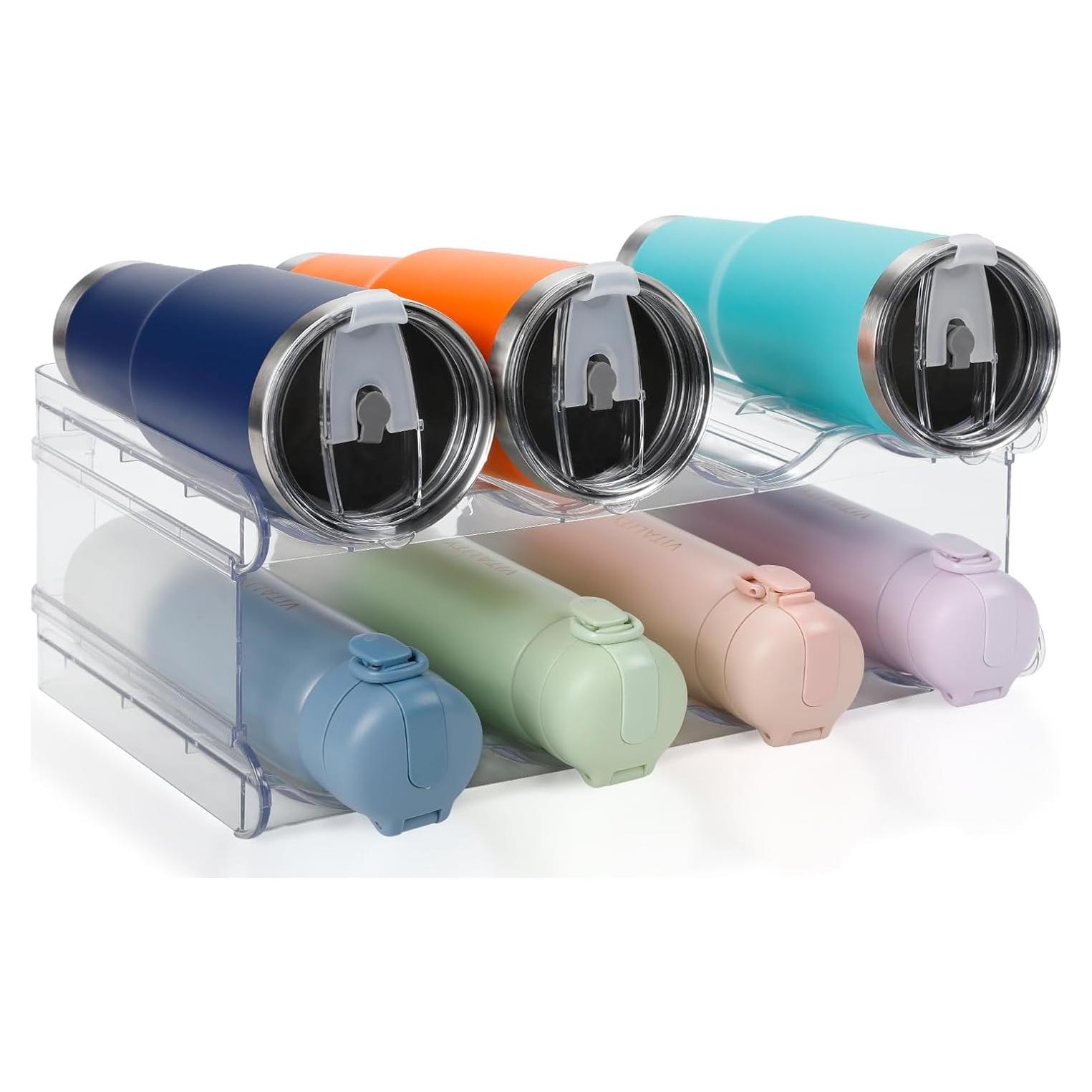 Organizador de Botellas de Agua SPOSPO Apilable 2 Niveles 8 Botellas