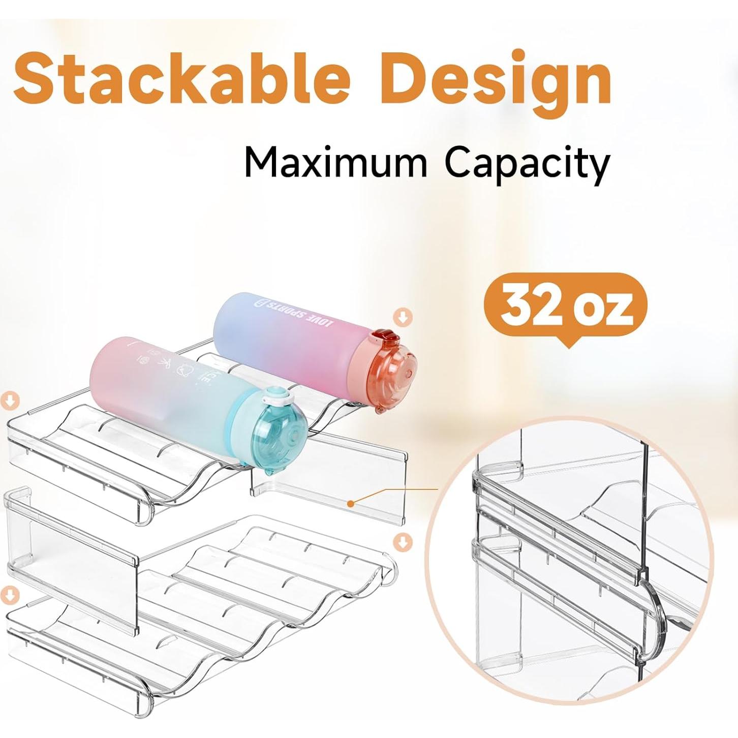 Organizador de Botellas de Agua SPOSPO Apilable 2 Niveles 8 Botellas