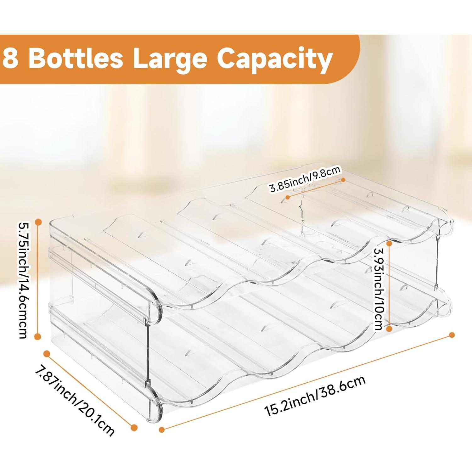 Organizador de Botellas de Agua SPOSPO Apilable 2 Niveles 8 Botellas