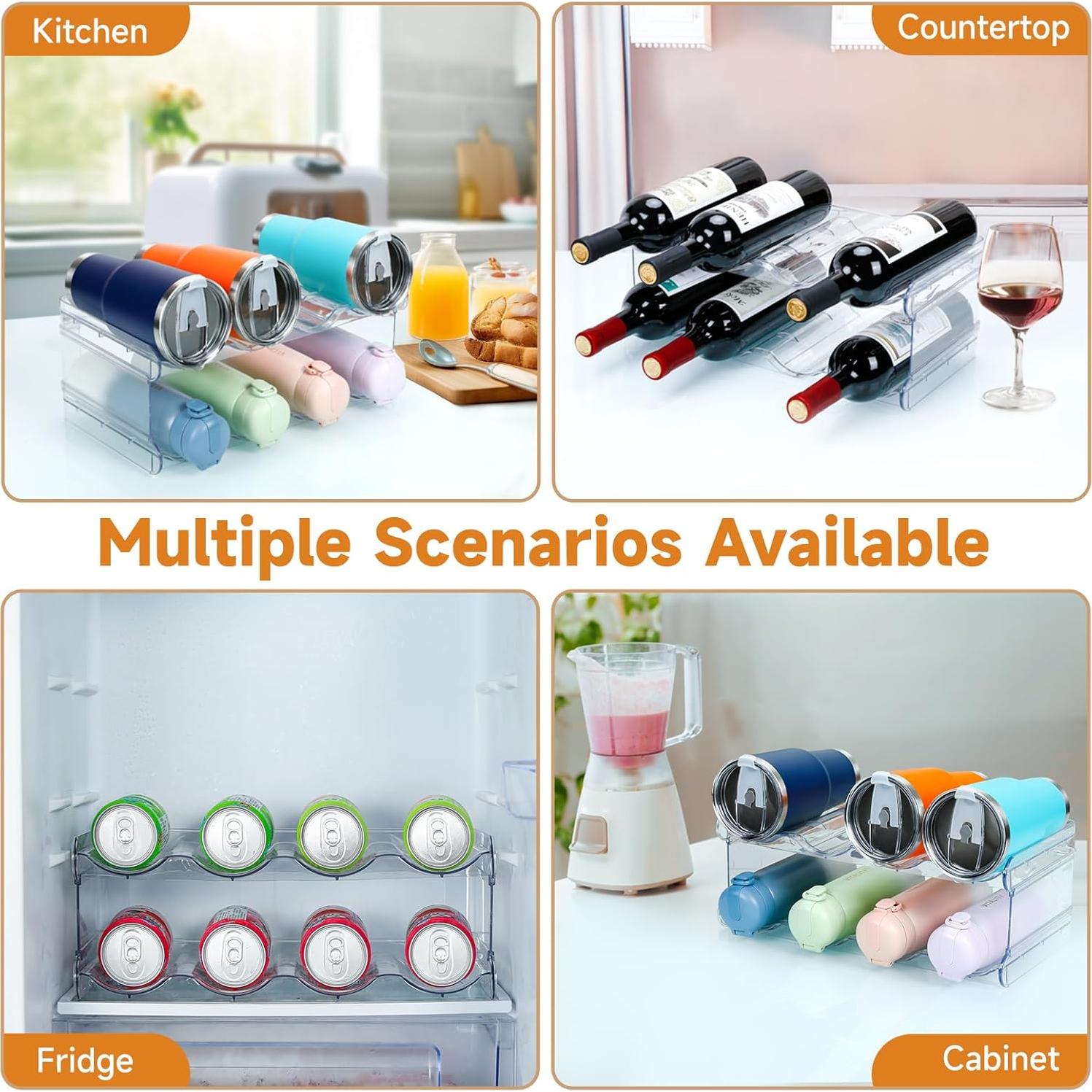 Organizador de Botellas de Agua SPOSPO Apilable 2 Niveles 8 Botellas