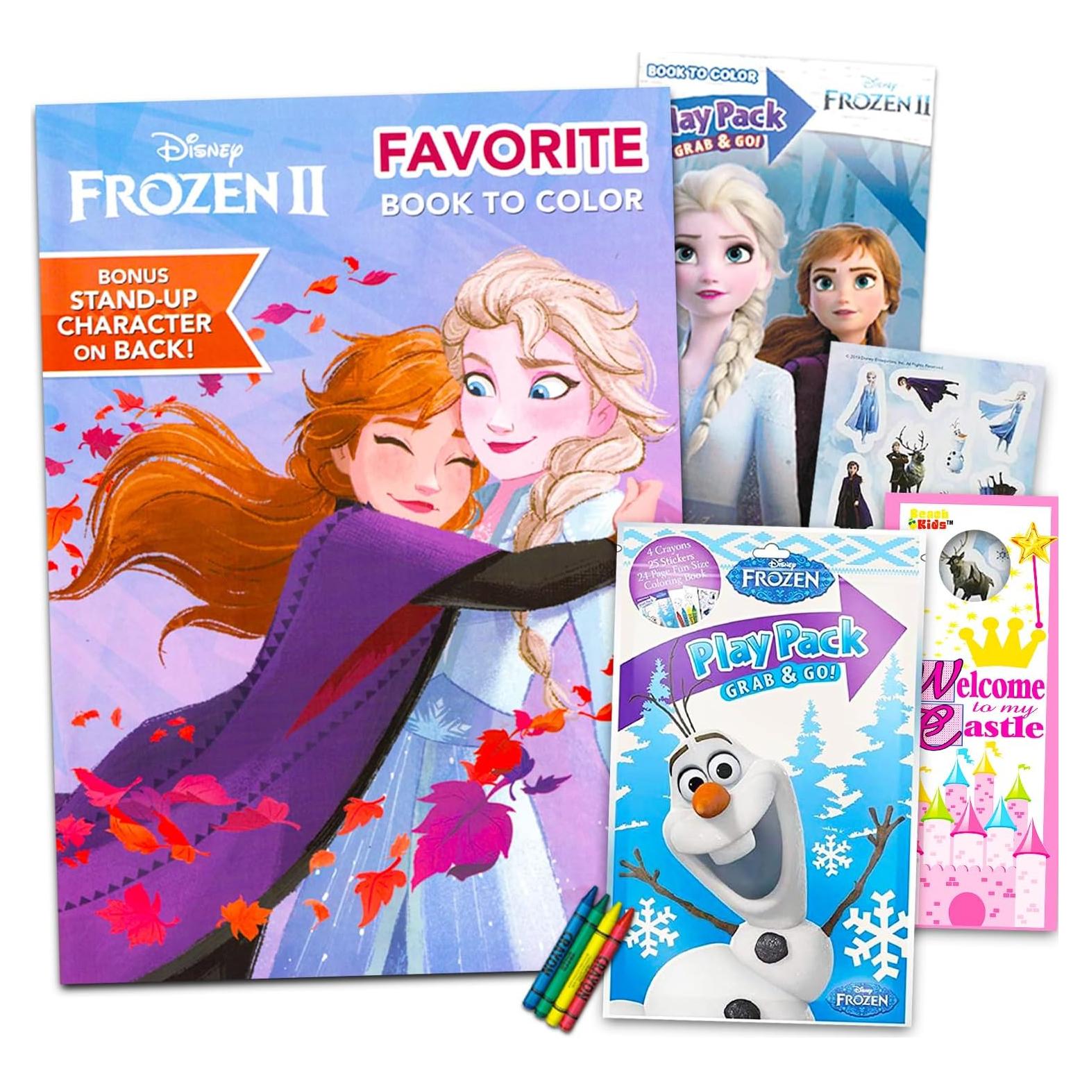 Conjunto de Libros para Colorear Disney Frozen - Actividades y Stickers