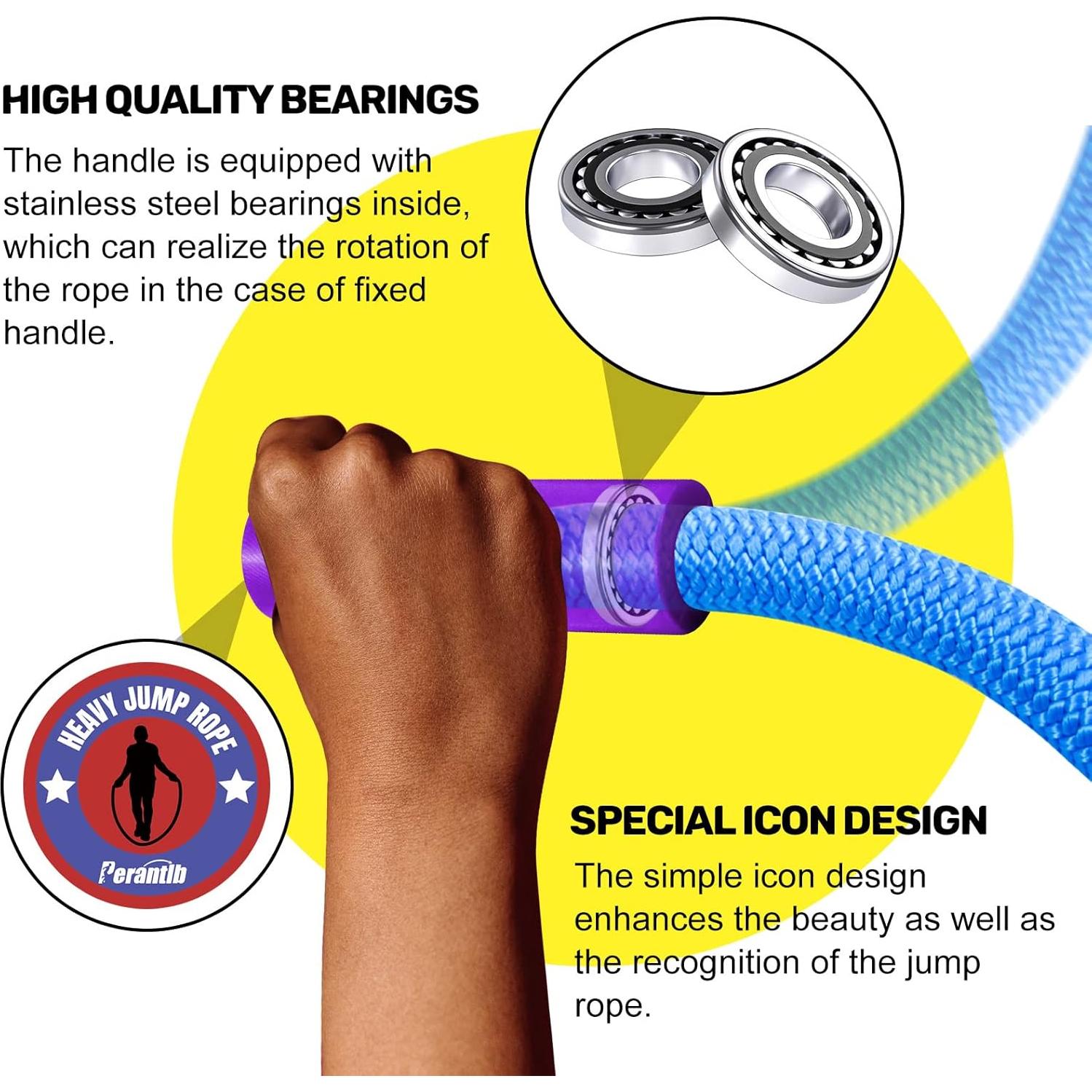 Cuerda de Salto Pesada Perantlb 2.8m con Mango Antideslizante